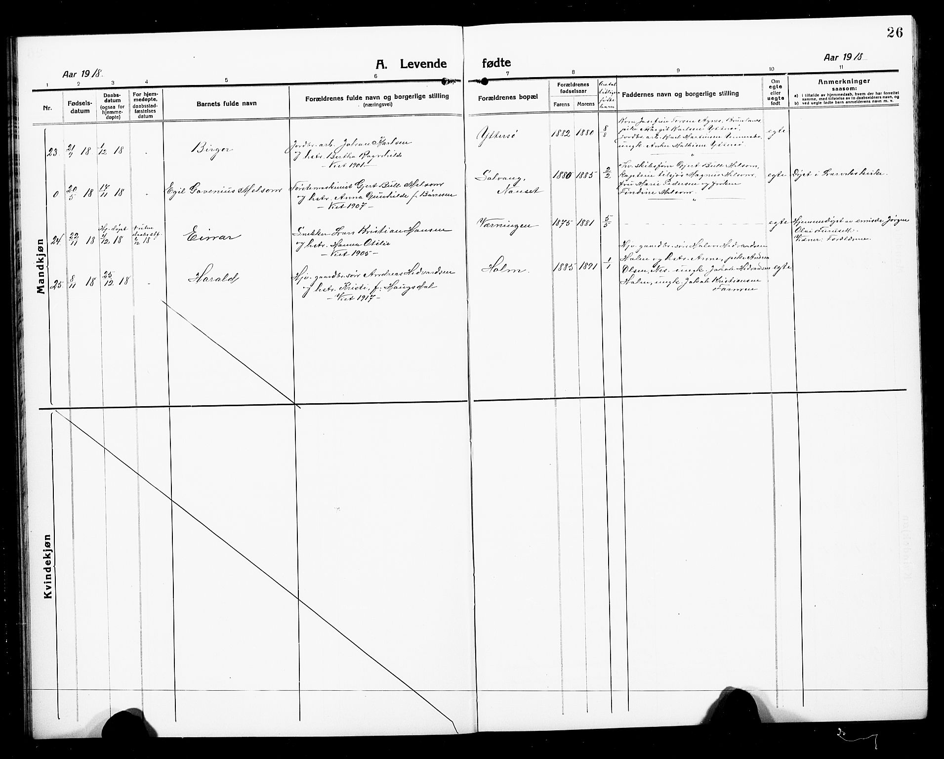 Hedrum kirkebøker, AV/SAKO-A-344/G/Ga/L0005: Parish register (copy) no. I 5, 1916-1930, p. 26