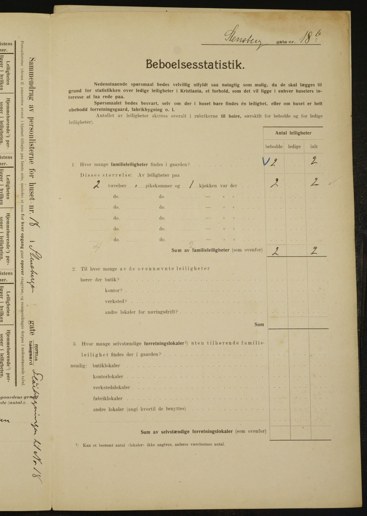 OBA, Municipal Census 1910 for Kristiania, 1910, p. 96462