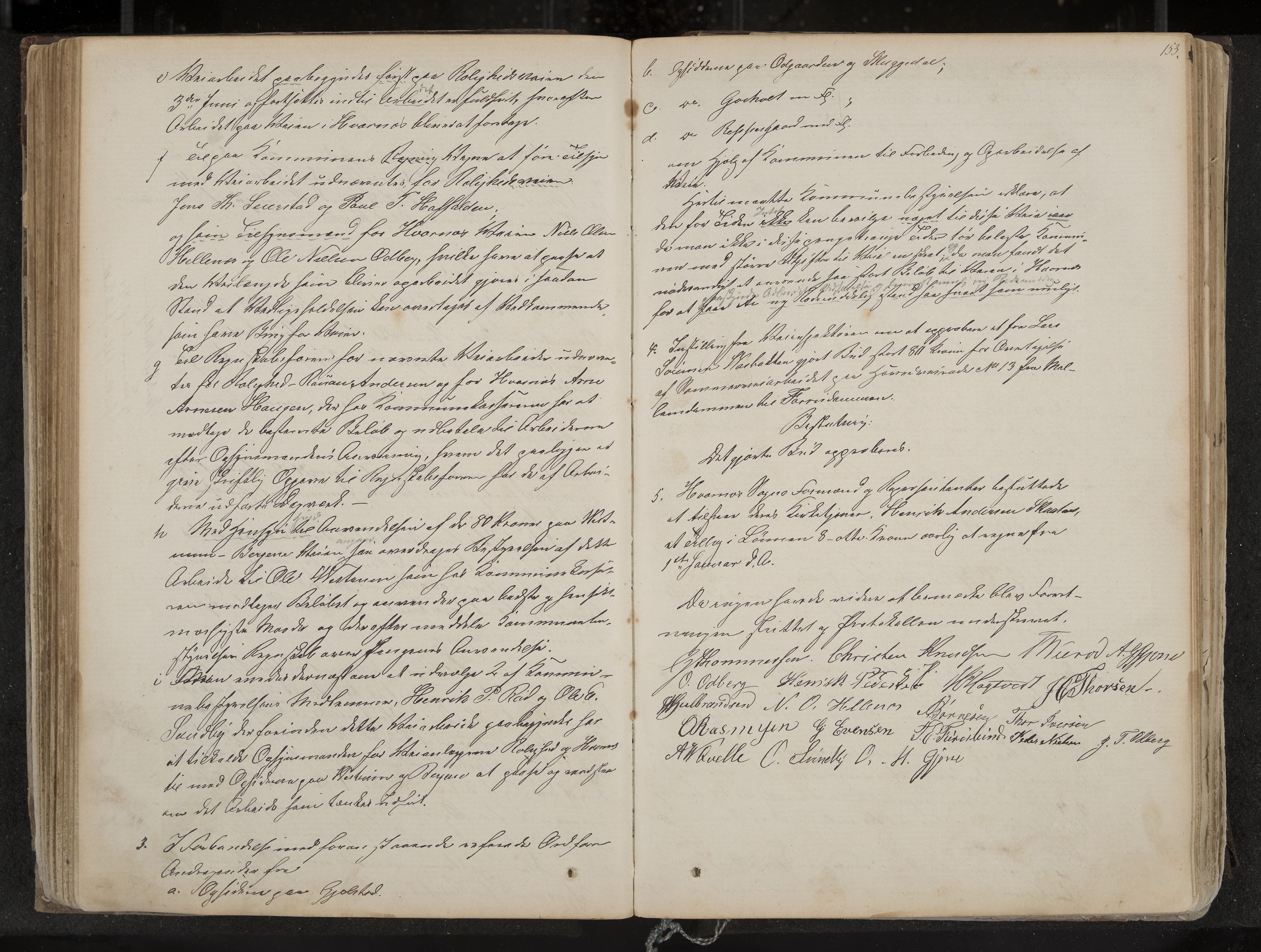 Hedrum formannskap og sentraladministrasjon, IKAK/0727021/A/Aa/L0003: Møtebok, 1867-1888, p. 153