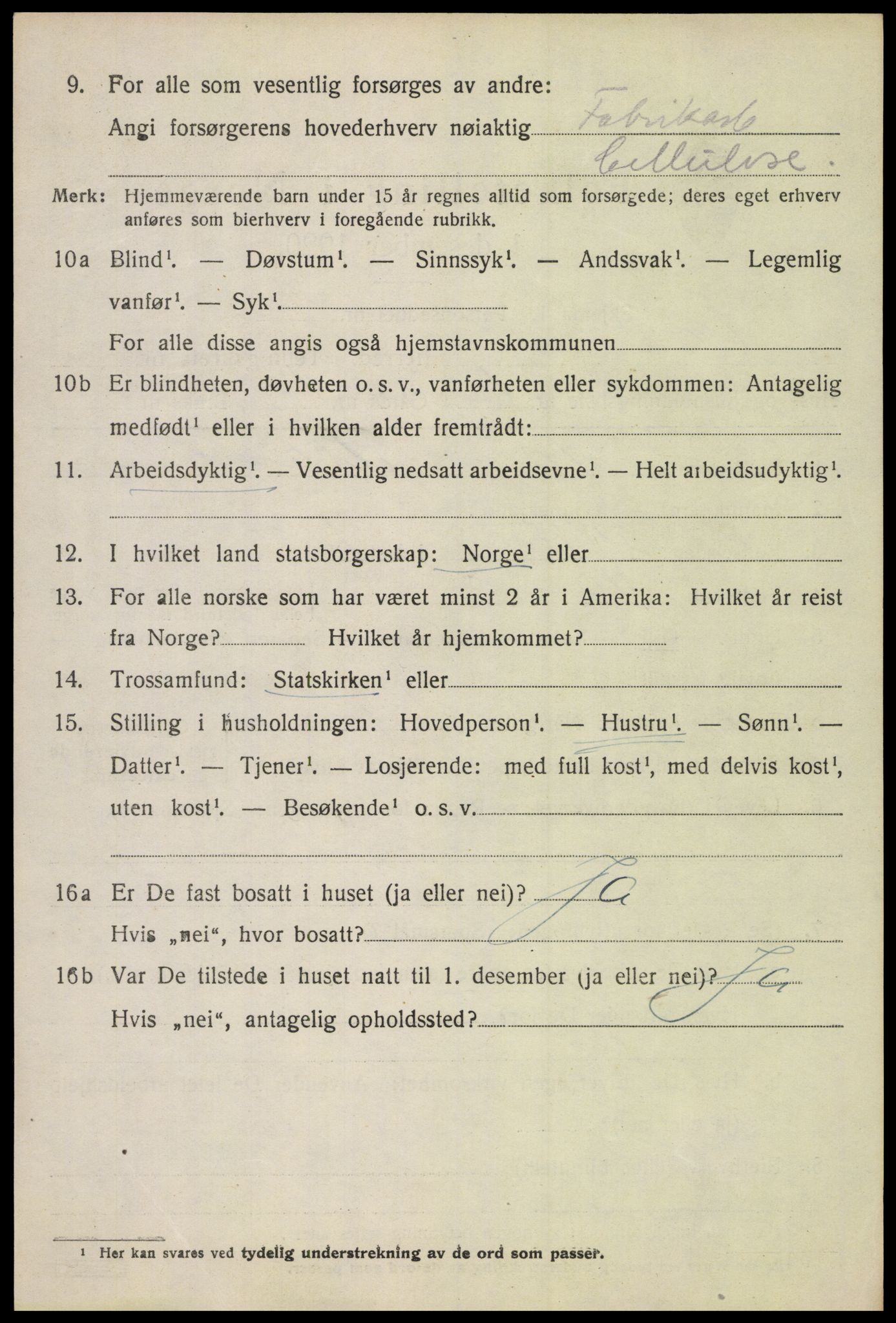 SAH, 1920 census for Vardal, 1920, p. 4586