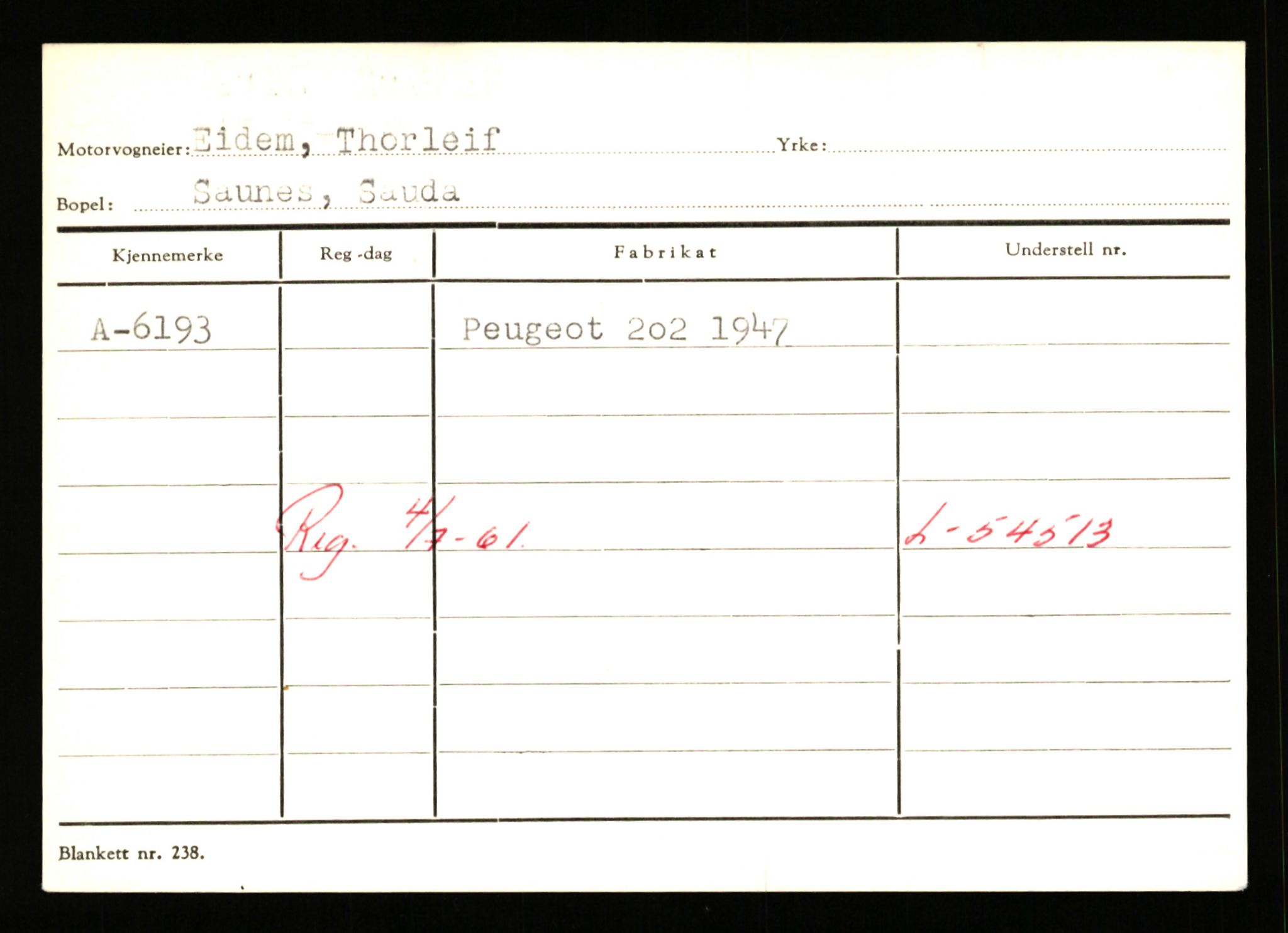 Stavanger trafikkstasjon, AV/SAST-A-101942/0/G/L0002: Registreringsnummer: 5791 - 10405, 1930-1971, p. 171