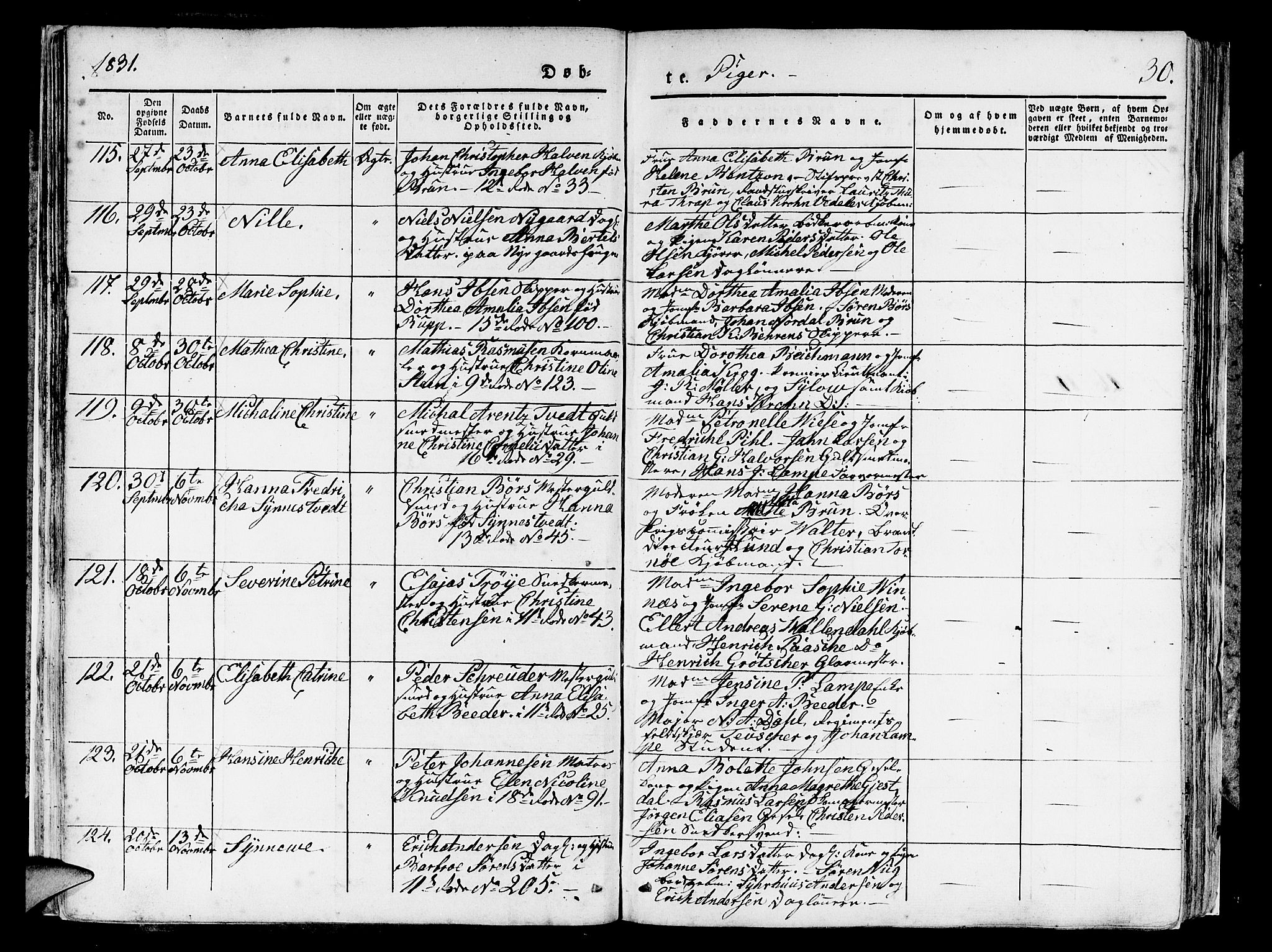 Domkirken sokneprestembete, AV/SAB-A-74801/H/Hab/L0006: Parish register (copy) no. A 6, 1827-1834, p. 30