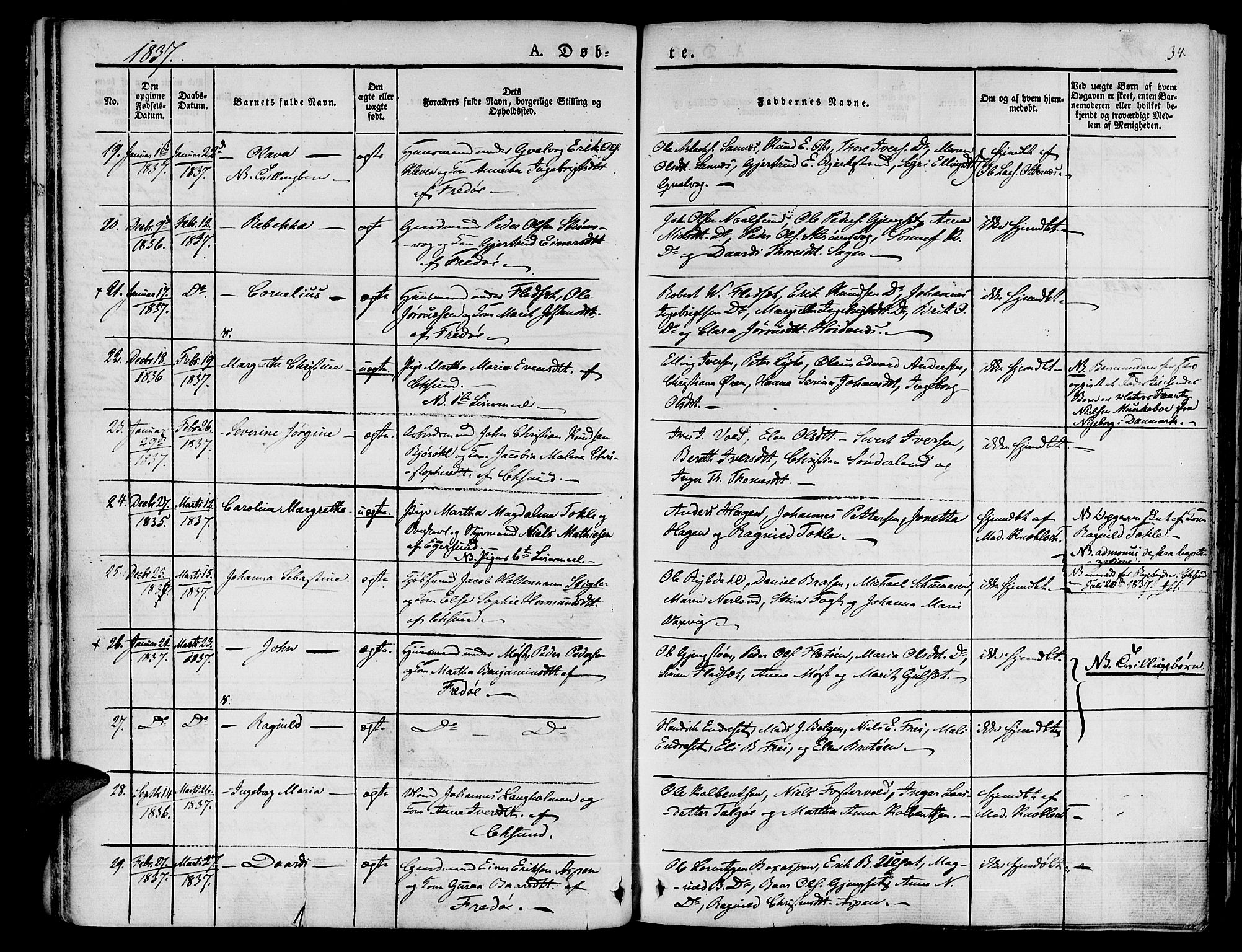 Ministerialprotokoller, klokkerbøker og fødselsregistre - Møre og Romsdal, SAT/A-1454/572/L0843: Parish register (official) no. 572A06, 1832-1842, p. 34