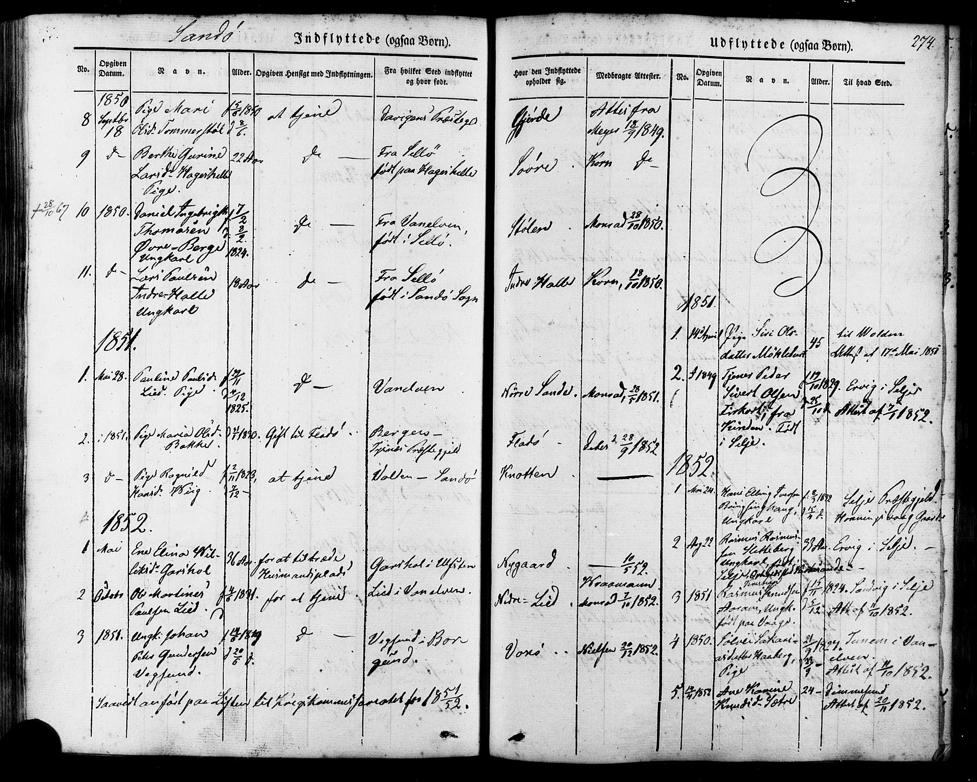 Ministerialprotokoller, klokkerbøker og fødselsregistre - Møre og Romsdal, AV/SAT-A-1454/503/L0034: Parish register (official) no. 503A02, 1841-1884, p. 274