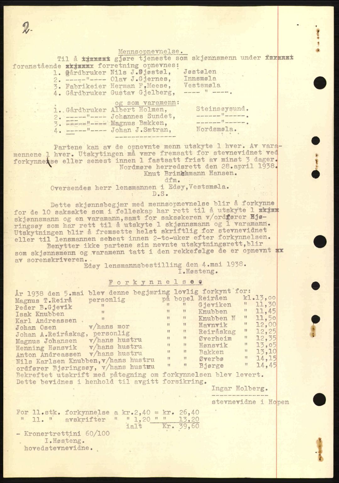 Nordmøre sorenskriveri, AV/SAT-A-4132/1/2/2Ca: Mortgage book no. B88, 1941-1942, Diary no: : 2144/1941