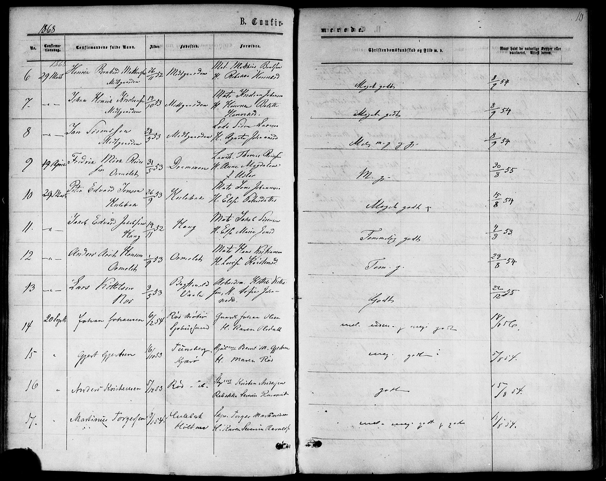 Nøtterøy kirkebøker, SAKO/A-354/F/Fb/L0001: Parish register (official) no. II 1, 1865-1878, p. 113