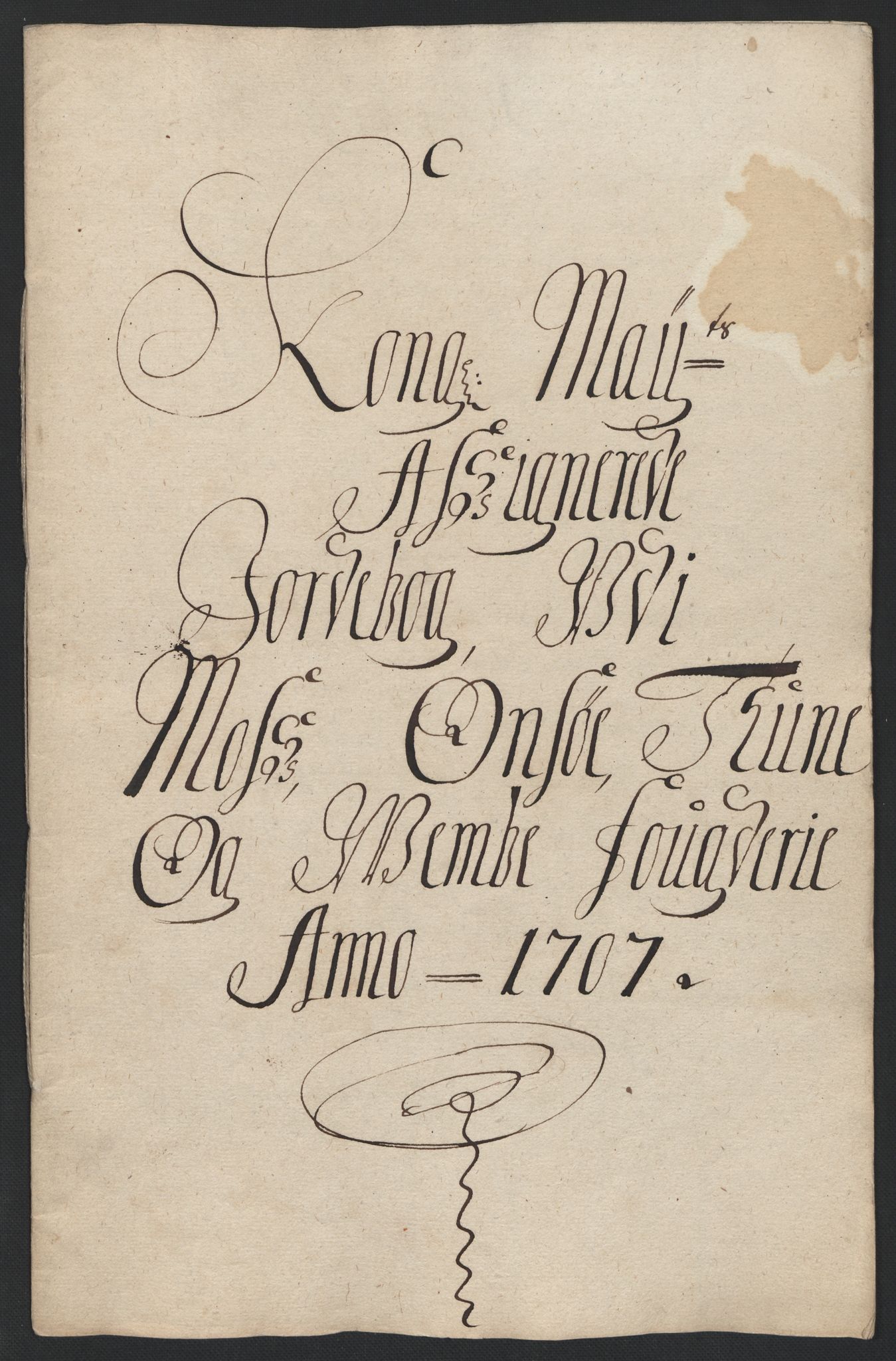 Rentekammeret inntil 1814, Reviderte regnskaper, Fogderegnskap, RA/EA-4092/R04/L0134: Fogderegnskap Moss, Onsøy, Tune, Veme og Åbygge, 1707-1708, p. 33