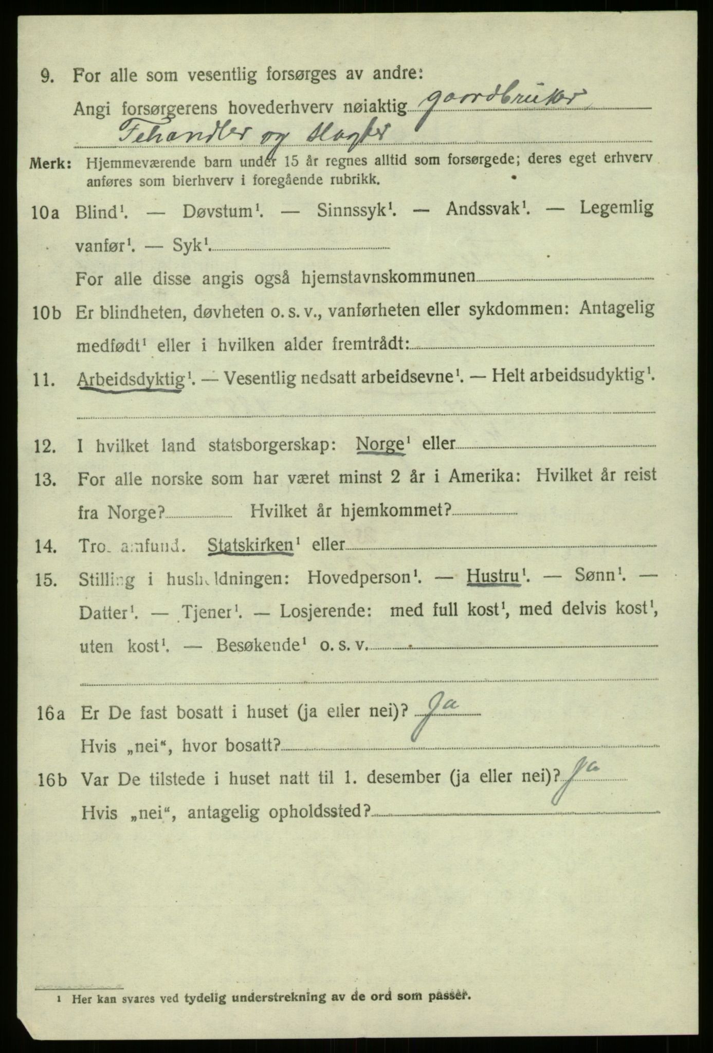 SAB, 1920 census for Fjaler, 1920, p. 7196