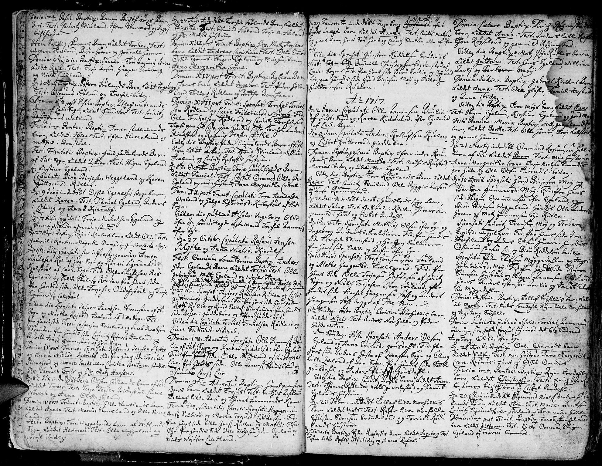 Kvinesdal sokneprestkontor, AV/SAK-1111-0026/F/Fa/Fab/L0001: Parish register (official) no. A 1 /1, 1710-1788, p. 9