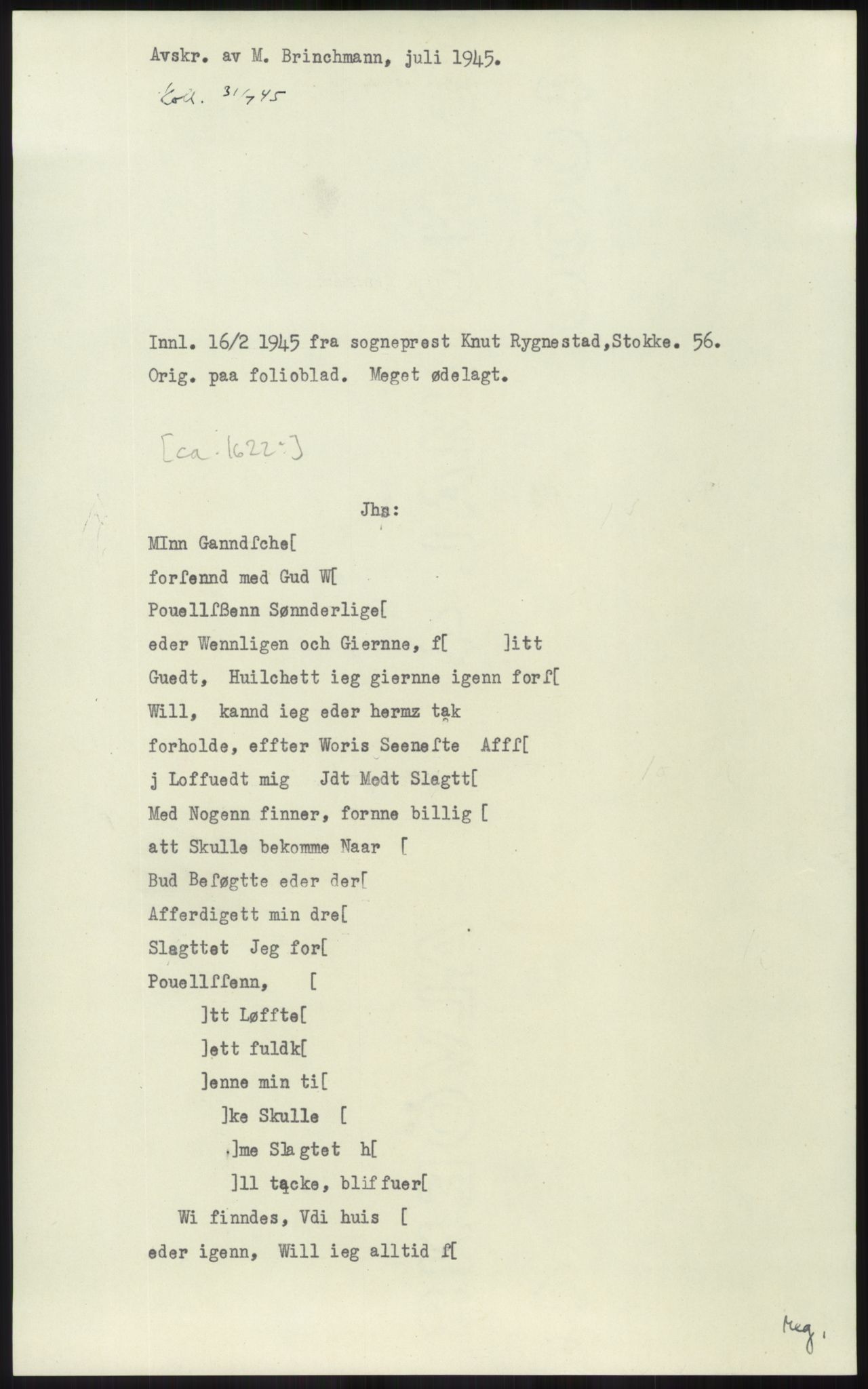 Samlinger til kildeutgivelse, Diplomavskriftsamlingen, AV/RA-EA-4053/H/Ha, p. 1605