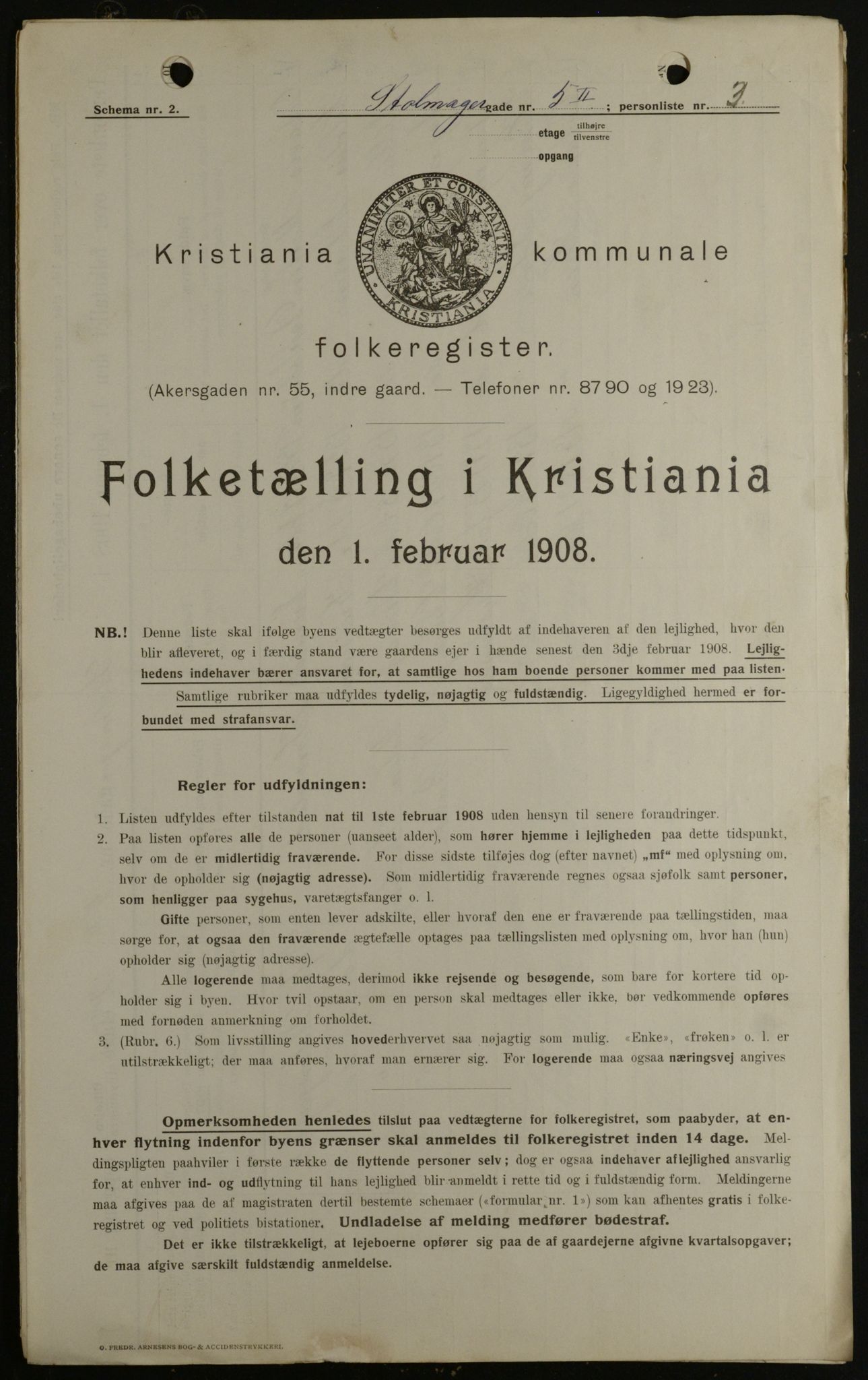 OBA, Municipal Census 1908 for Kristiania, 1908, p. 92197