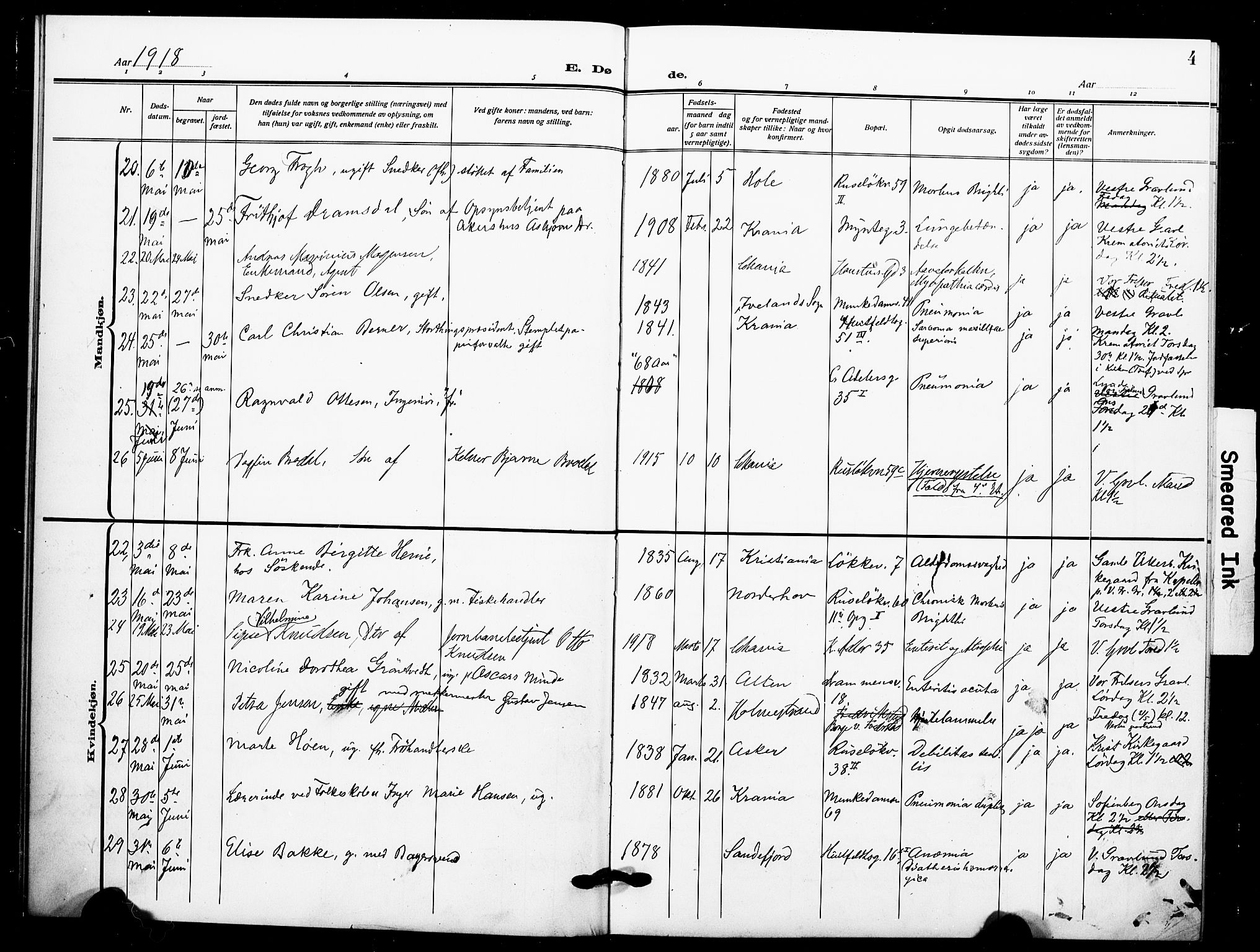 Johannes prestekontor Kirkebøker, SAO/A-10852/F/Fa/L0012: Parish register (official) no. 12, 1918-1930, p. 4
