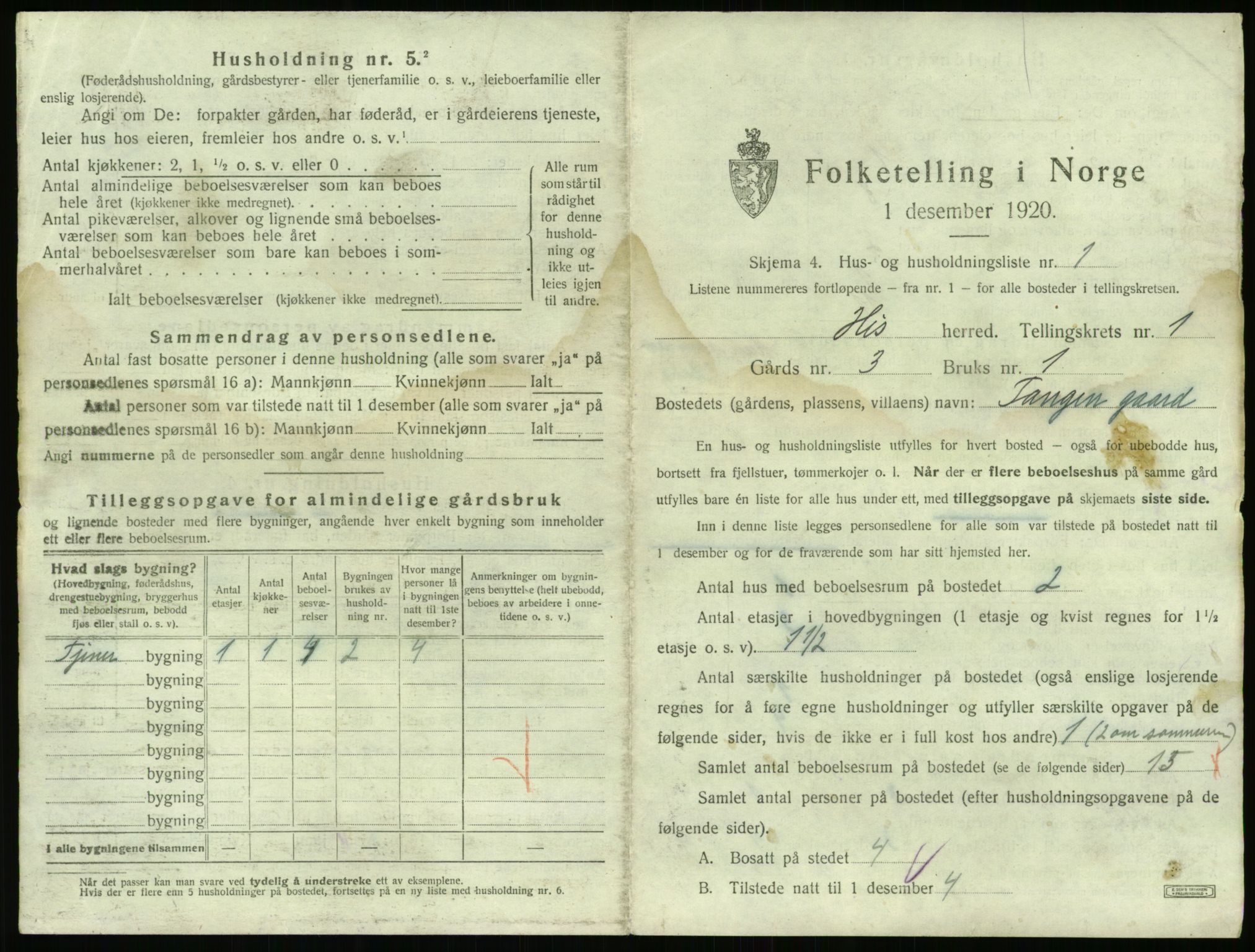 SAK, 1920 census for Hisøy, 1920, p. 32