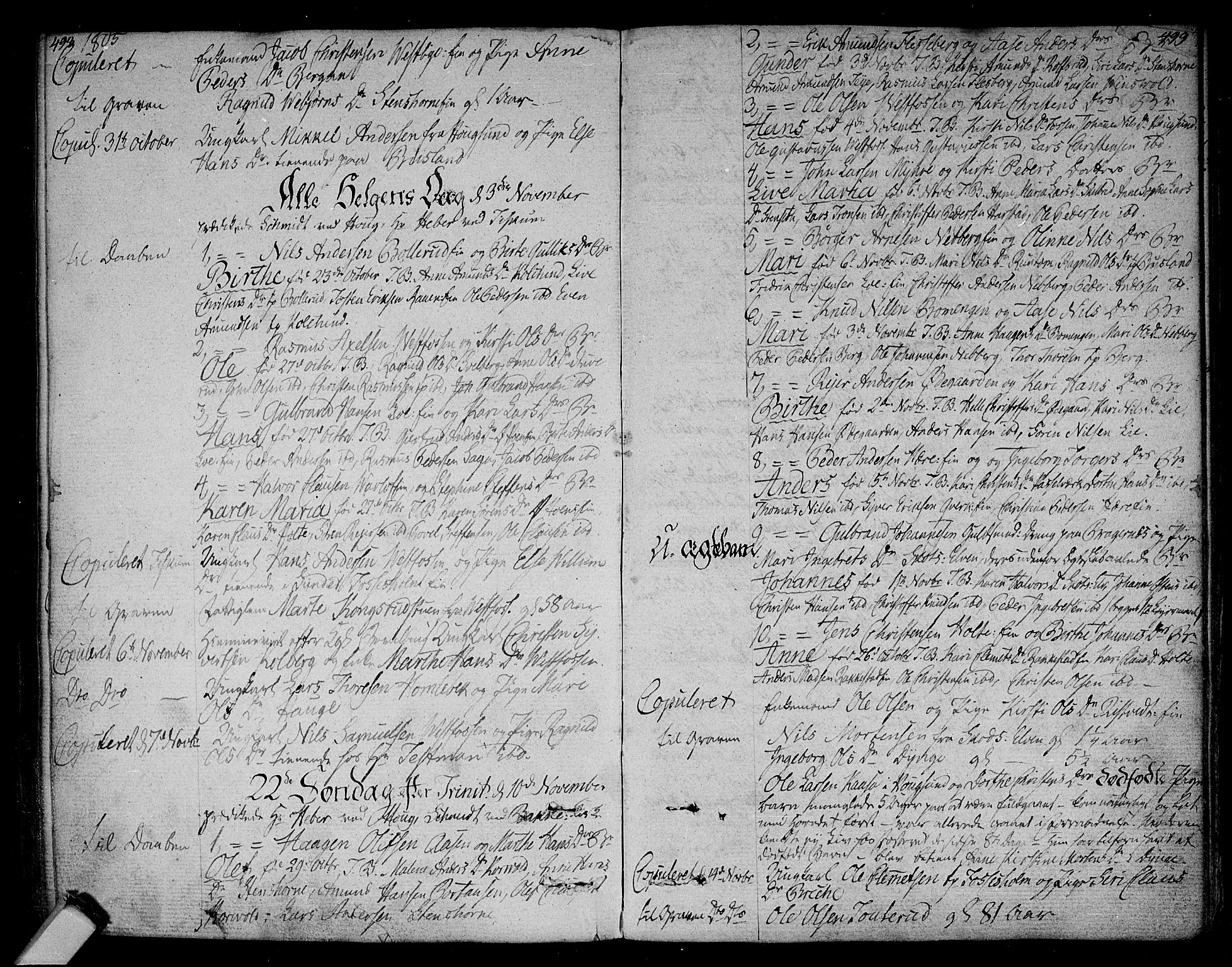 Eiker kirkebøker, AV/SAKO-A-4/F/Fa/L0009: Parish register (official) no. I 9, 1789-1806, p. 498-499