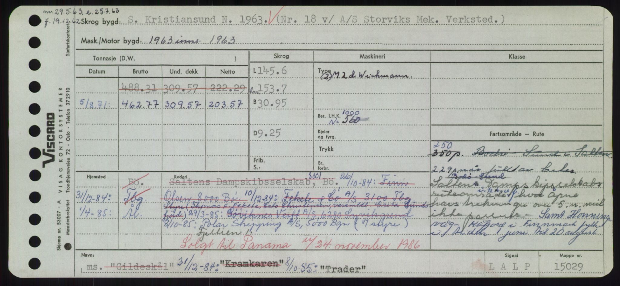 Sjøfartsdirektoratet med forløpere, Skipsmålingen, RA/S-1627/H/Hd/L0039: Fartøy, Ti-Tø, p. 461