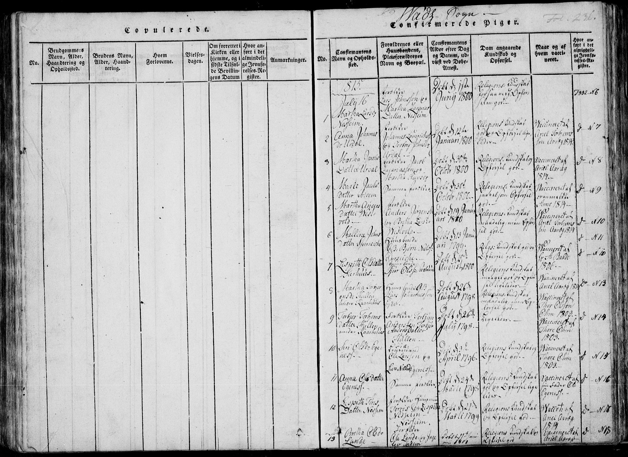 Skjold sokneprestkontor, SAST/A-101847/H/Ha/Haa/L0004: Parish register (official) no. A 4 /2, 1815-1830, p. 236