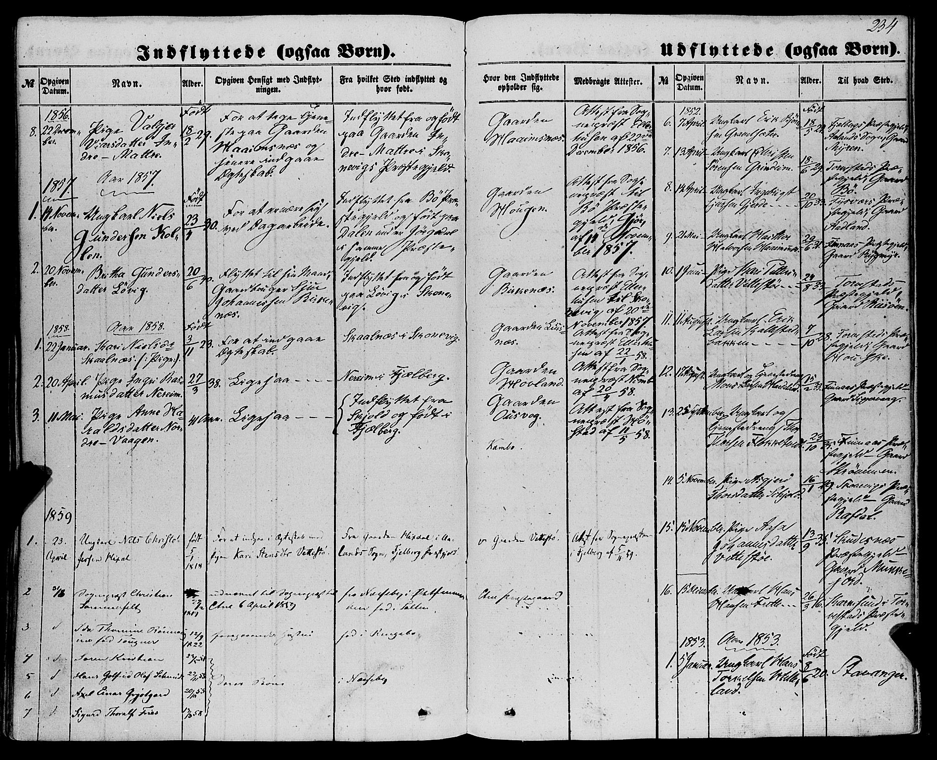 Etne sokneprestembete, AV/SAB-A-75001/H/Haa: Parish register (official) no. A 8, 1848-1862, p. 234