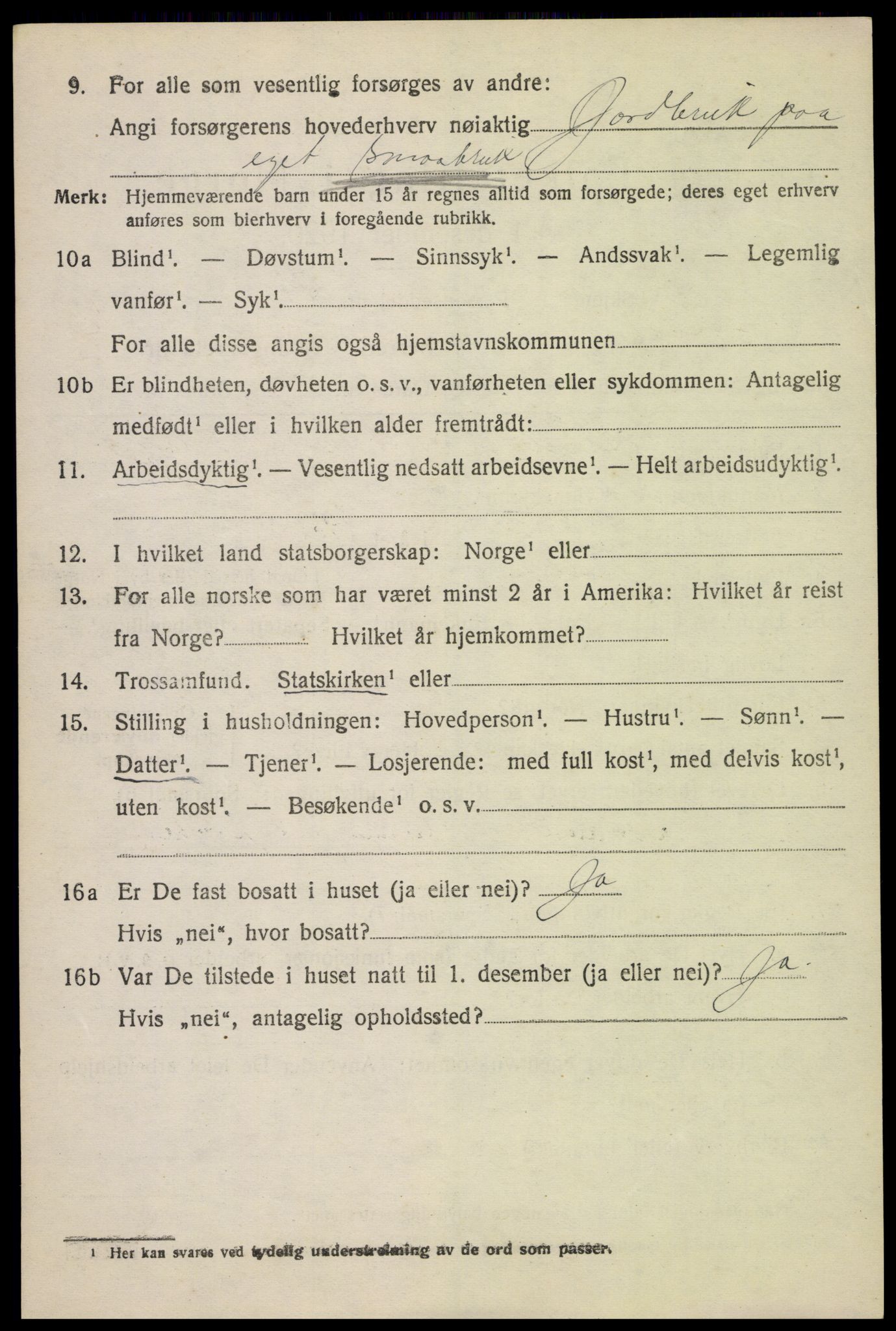 SAH, 1920 census for Fåberg, 1920, p. 14799