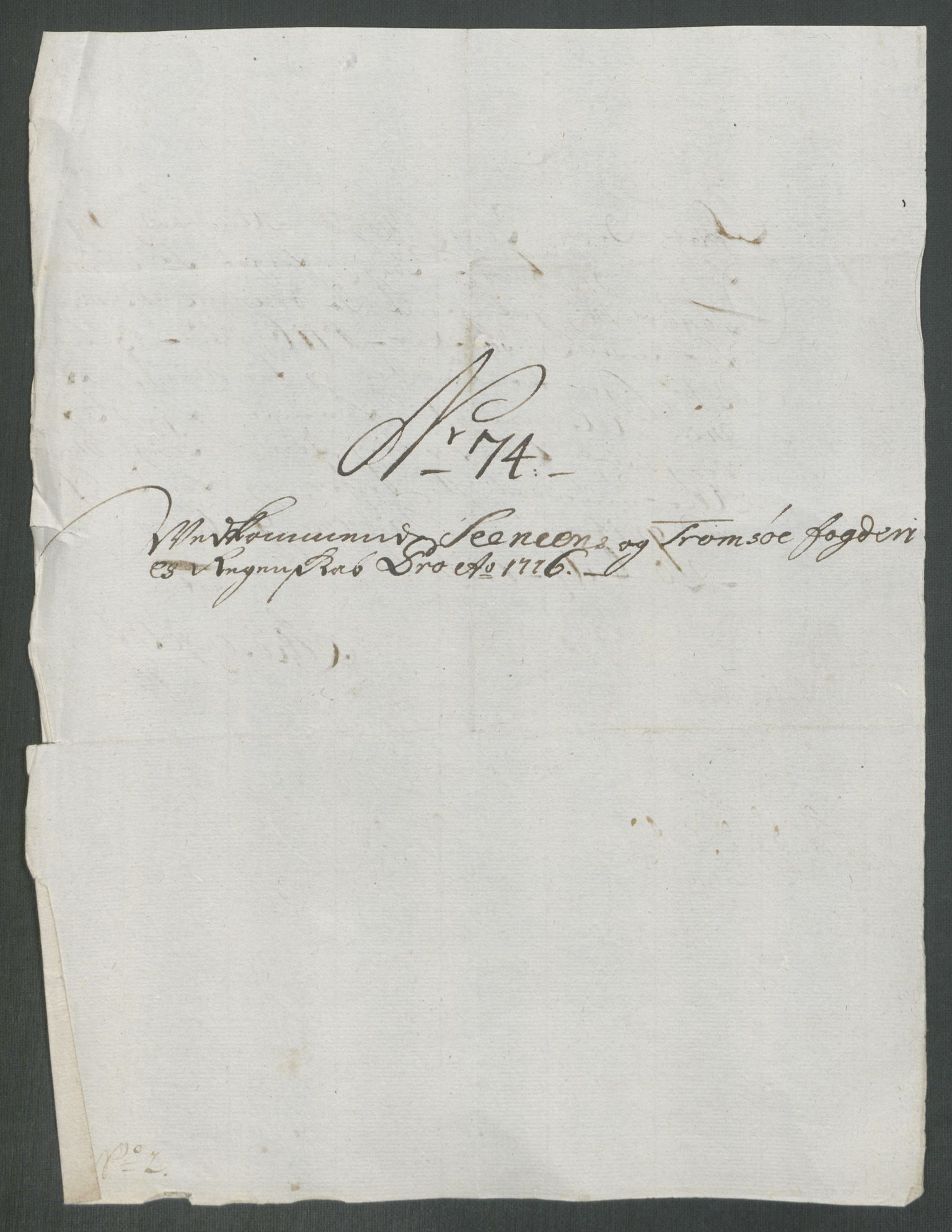 Rentekammeret inntil 1814, Reviderte regnskaper, Fogderegnskap, AV/RA-EA-4092/R68/L4762: Fogderegnskap Senja og Troms, 1716, p. 356