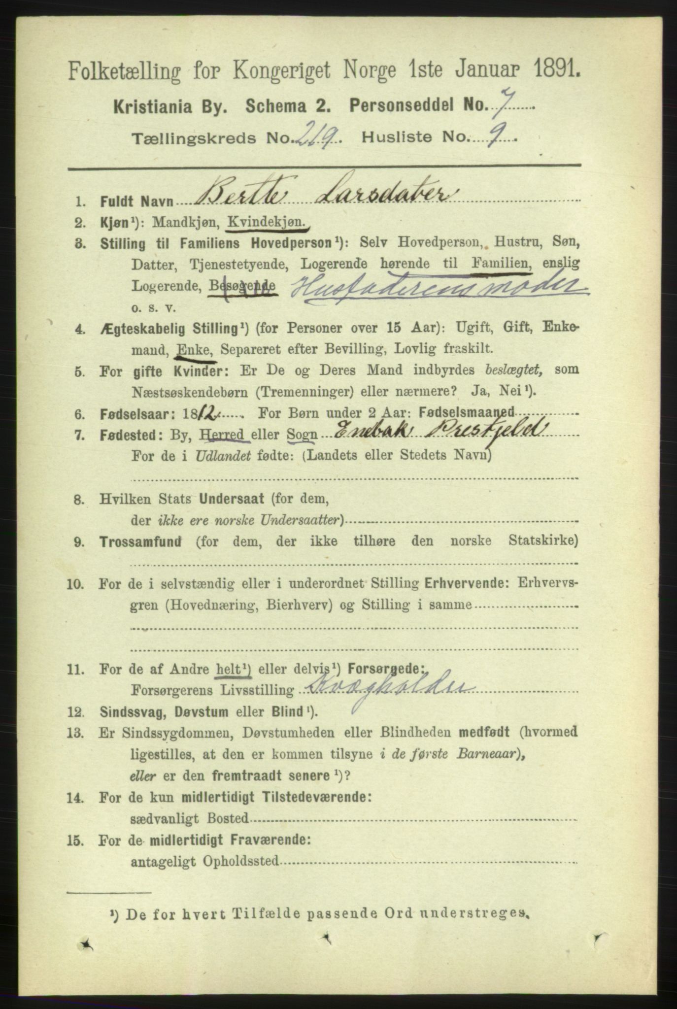 RA, 1891 census for 0301 Kristiania, 1891, p. 130251