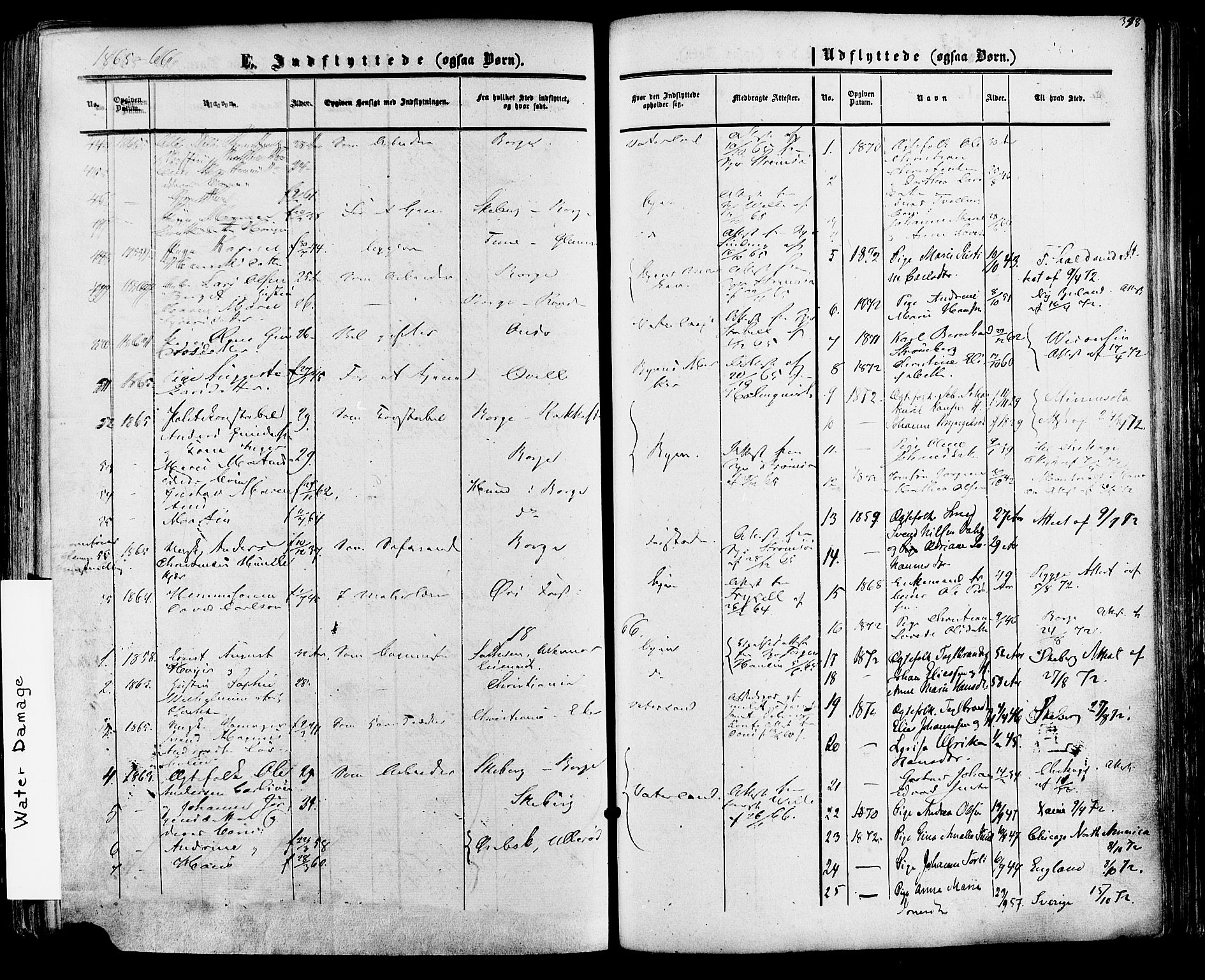 Fredrikstad prestekontor Kirkebøker, SAO/A-11082/F/Fa/L0006: Parish register (official) no. 6, 1857-1878, p. 398