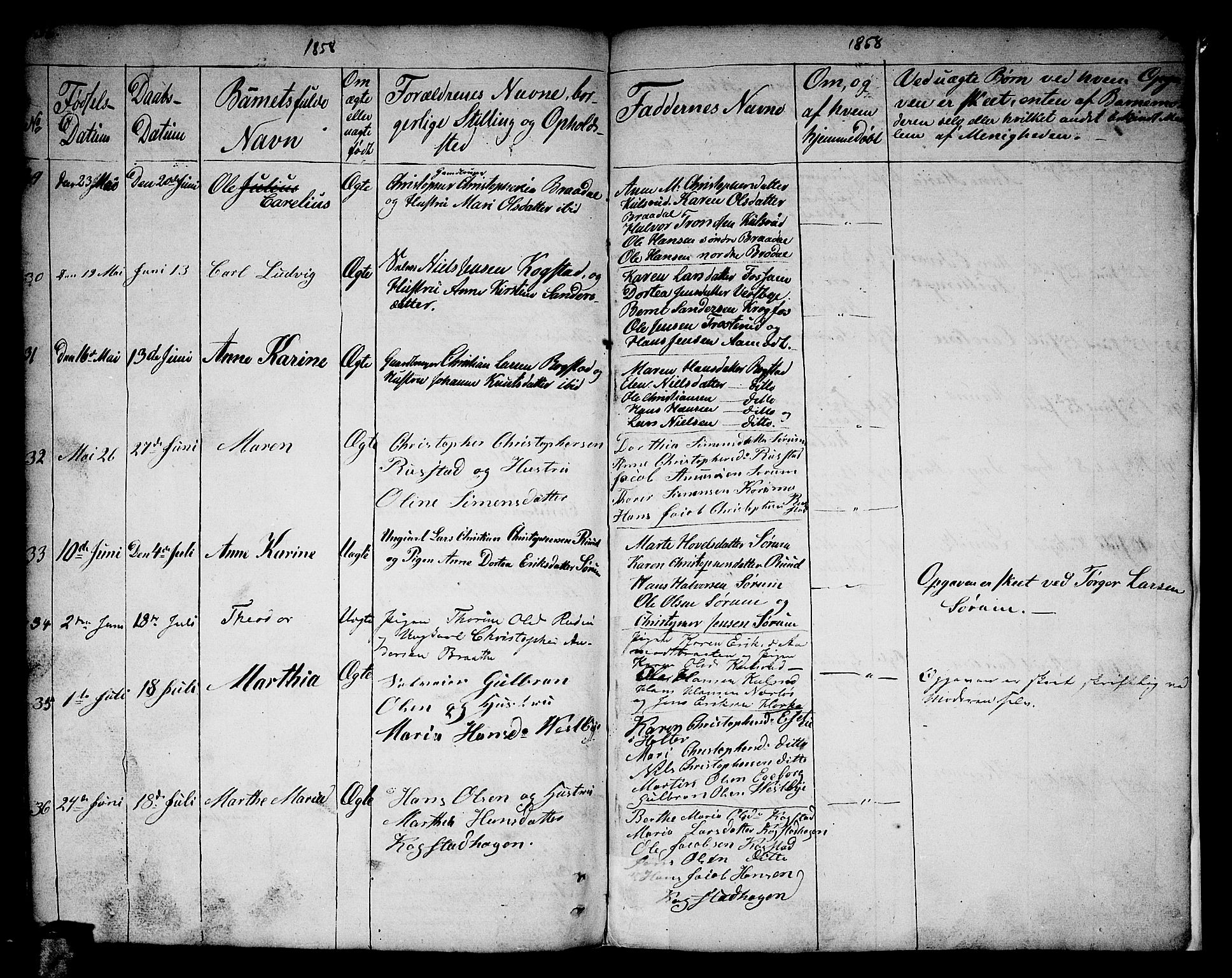 Gjerdrum prestekontor Kirkebøker, AV/SAO-A-10412b/G/Ga/L0003: Parish register (copy) no. I 3, 1851-1858, p. 136-137