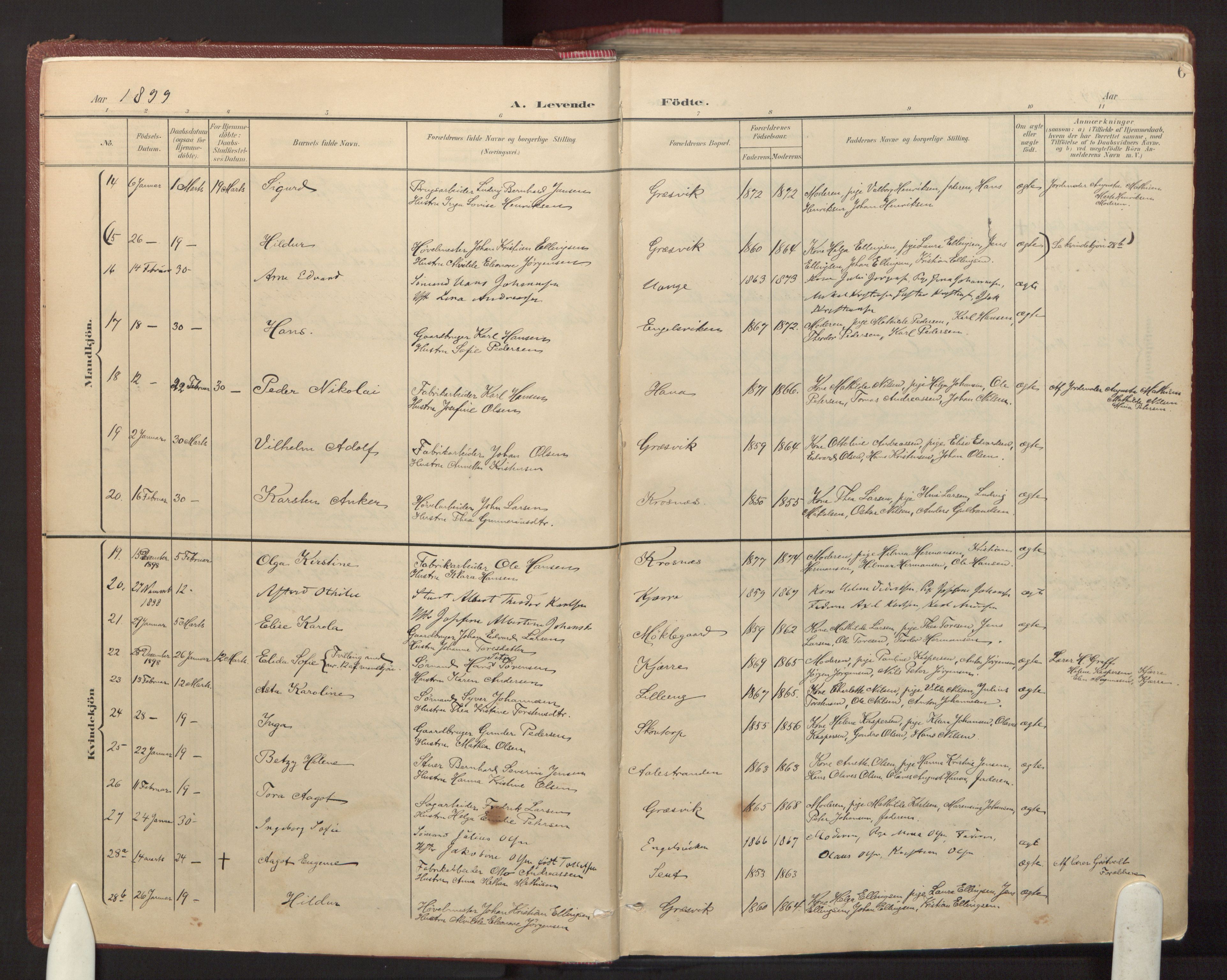 Onsøy prestekontor Kirkebøker, AV/SAO-A-10914/F/Fa/L0008: Parish register (official) no. I 8, 1899-1923, p. 6