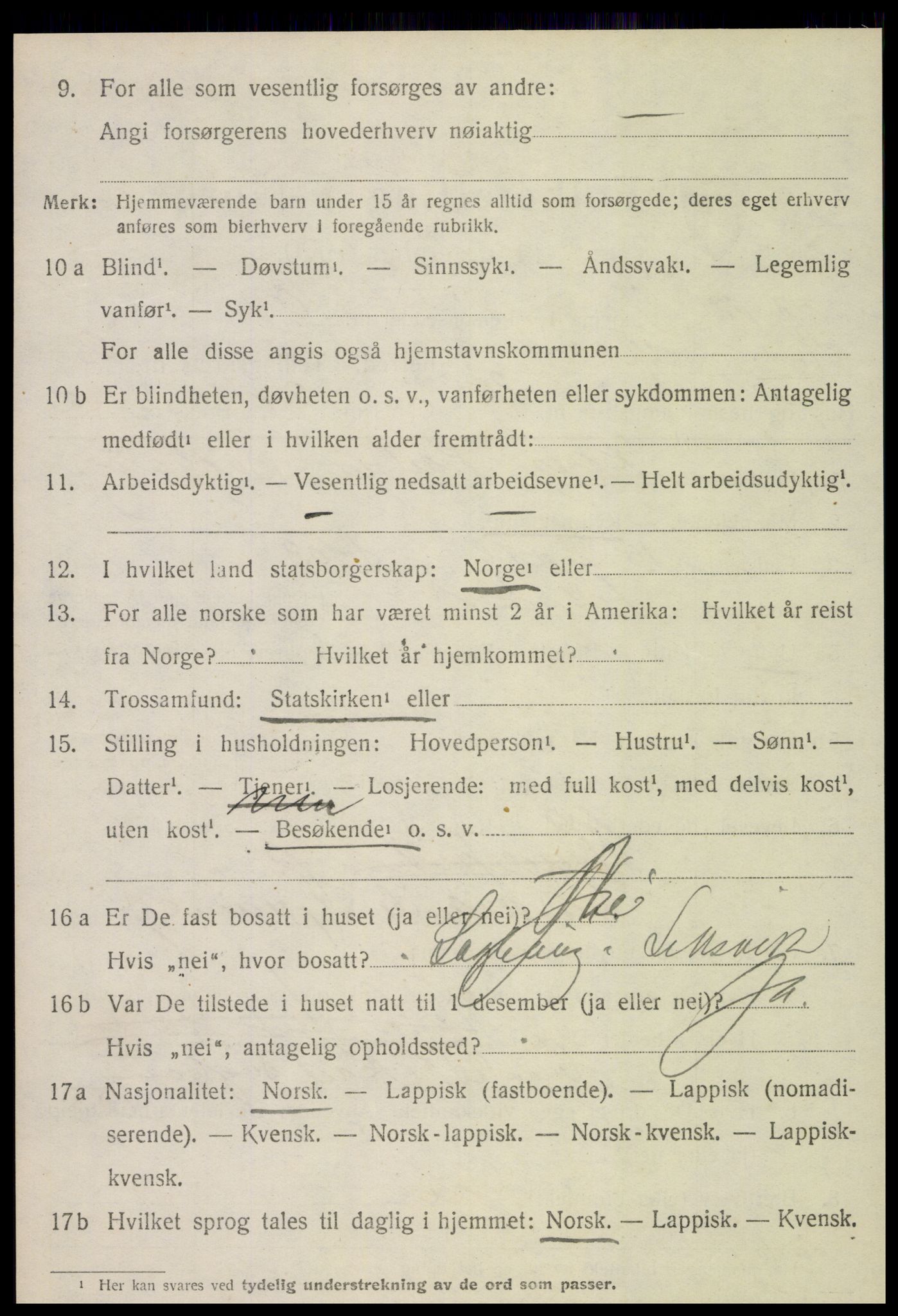 SAT, 1920 census for Leksvik, 1920, p. 2227