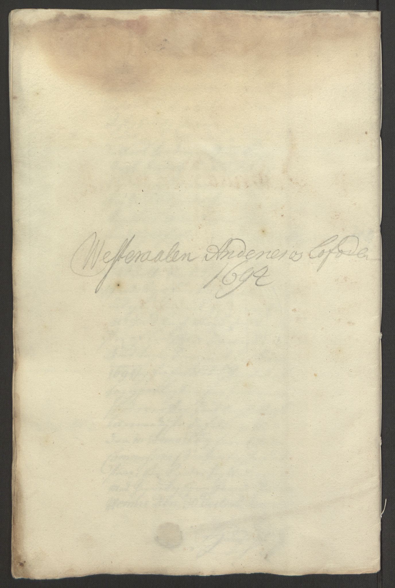 Rentekammeret inntil 1814, Reviderte regnskaper, Fogderegnskap, RA/EA-4092/R67/L4677: Fogderegnskap Vesterålen, Andenes og Lofoten, 1694-1695, p. 108