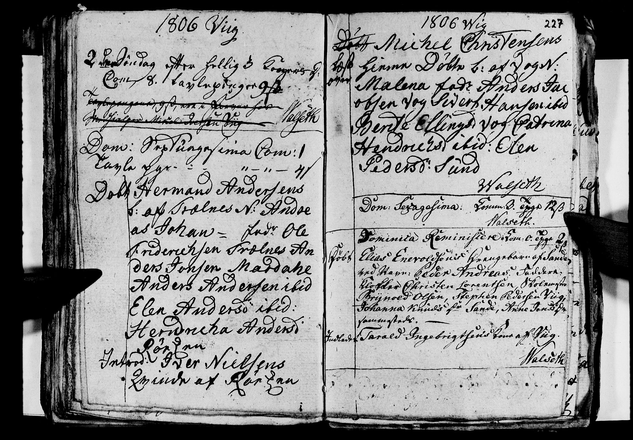 Ministerialprotokoller, klokkerbøker og fødselsregistre - Nordland, AV/SAT-A-1459/812/L0184: Parish register (copy) no. 812C02, 1793-1809, p. 227