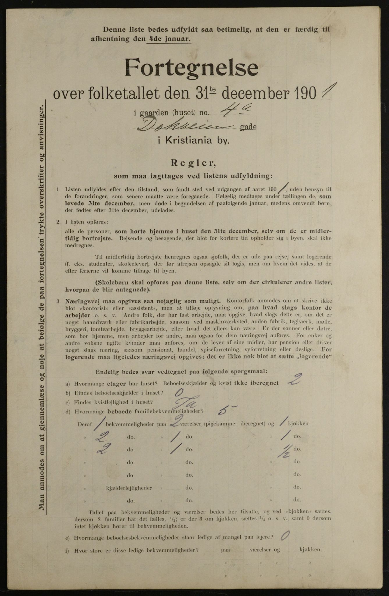 OBA, Municipal Census 1901 for Kristiania, 1901, p. 2570