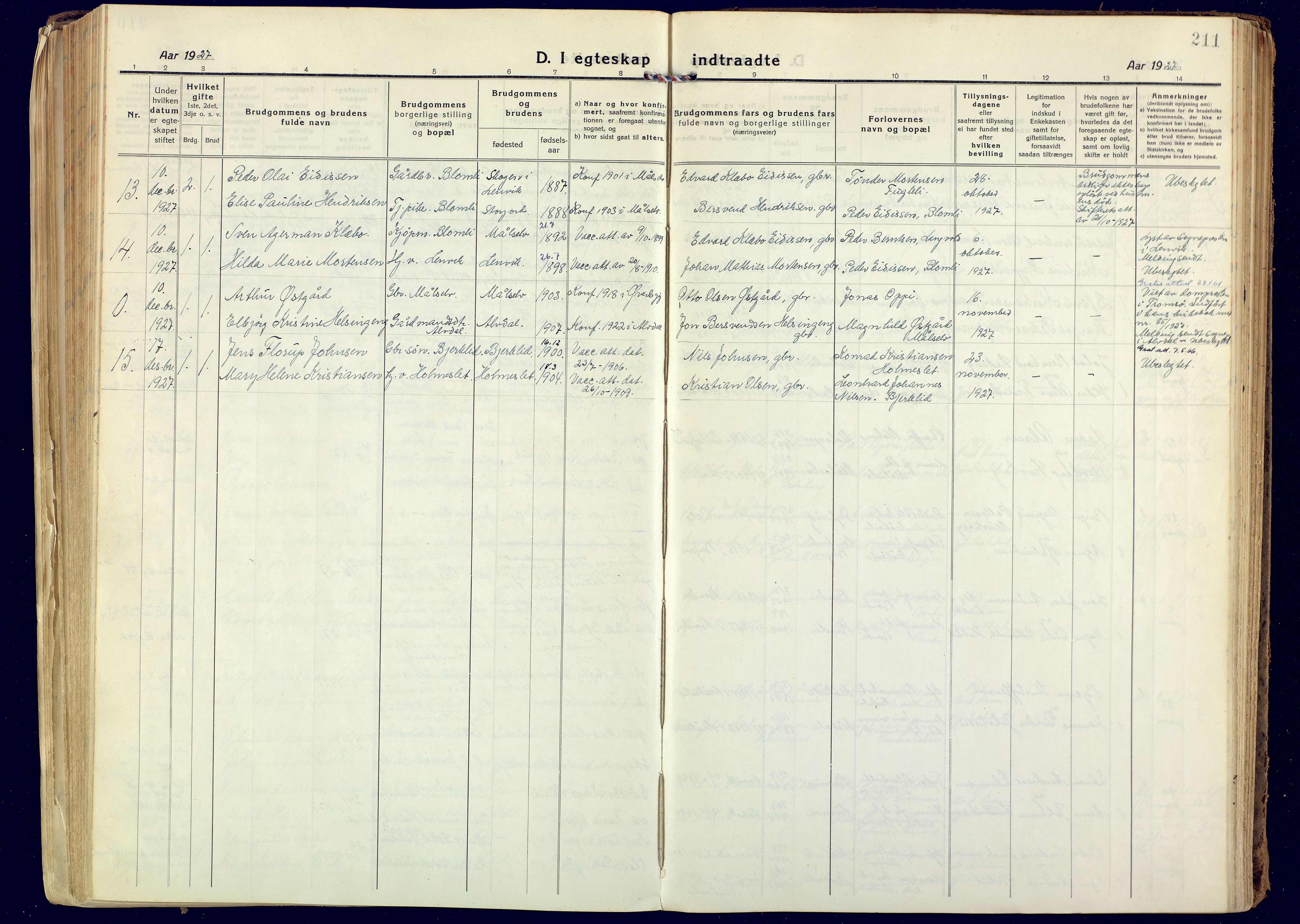 Målselv sokneprestembete, SATØ/S-1311/G/Ga/Gaa/L0014kirke: Parish register (official) no. 14, 1919-1932, p. 211
