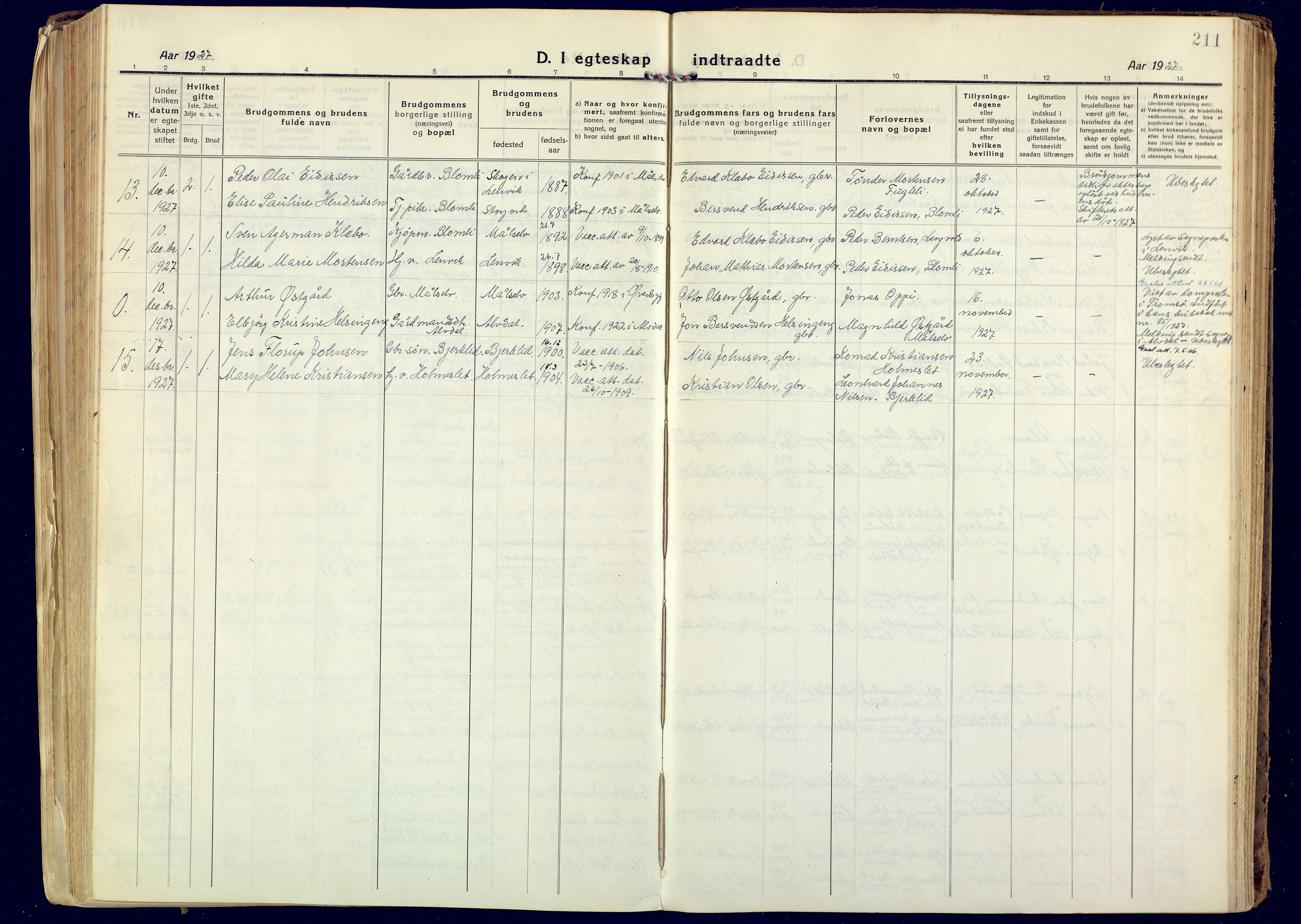 Målselv sokneprestembete, AV/SATØ-S-1311/G/Ga/Gaa/L0014kirke: Parish register (official) no. 14, 1919-1932, p. 211