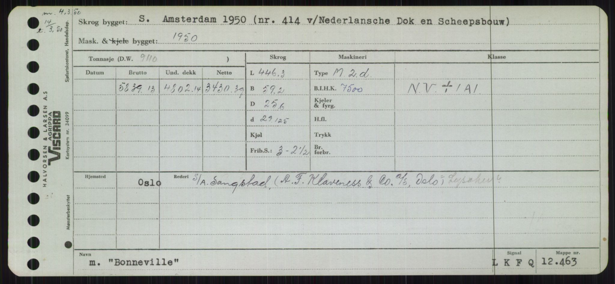 Sjøfartsdirektoratet med forløpere, Skipsmålingen, RA/S-1627/H/Hb/L0001: Fartøy, A-D, p. 313