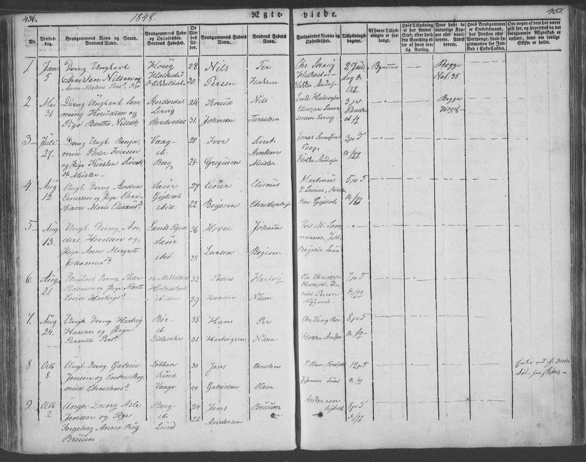 Ministerialprotokoller, klokkerbøker og fødselsregistre - Nordland, AV/SAT-A-1459/855/L0799: Parish register (official) no. 855A07, 1834-1852, p. 456-457