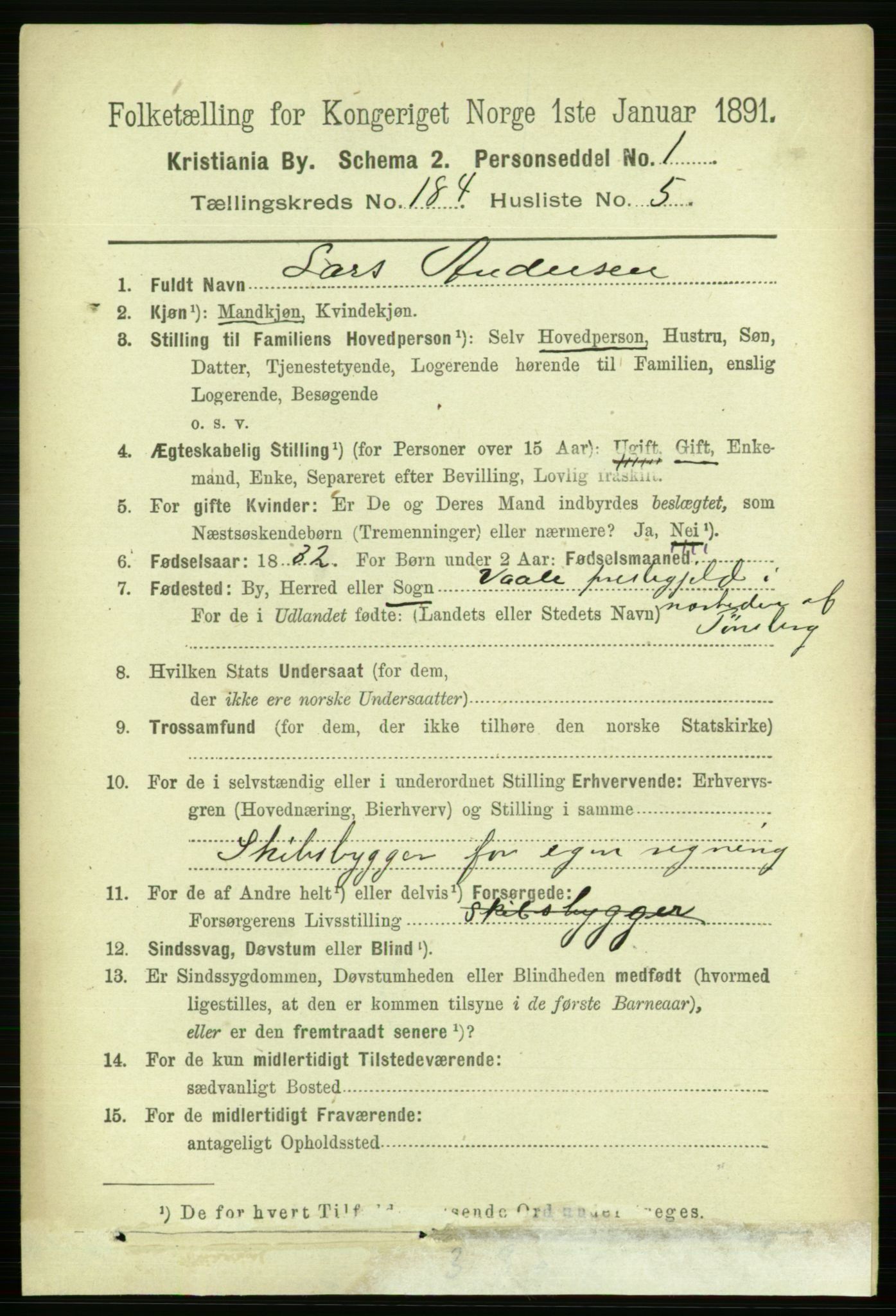 RA, 1891 census for 0301 Kristiania, 1891, p. 110163