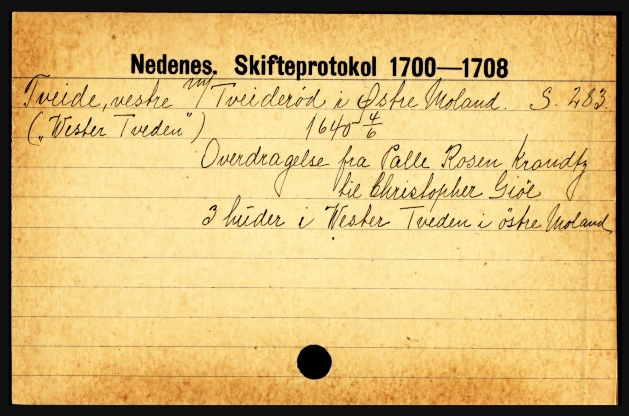 Nedenes sorenskriveri før 1824, AV/SAK-1221-0007/H, p. 31443