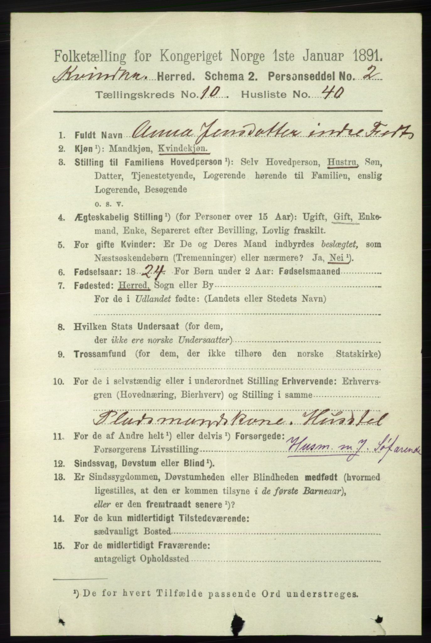 RA, 1891 census for 1224 Kvinnherad, 1891, p. 3782