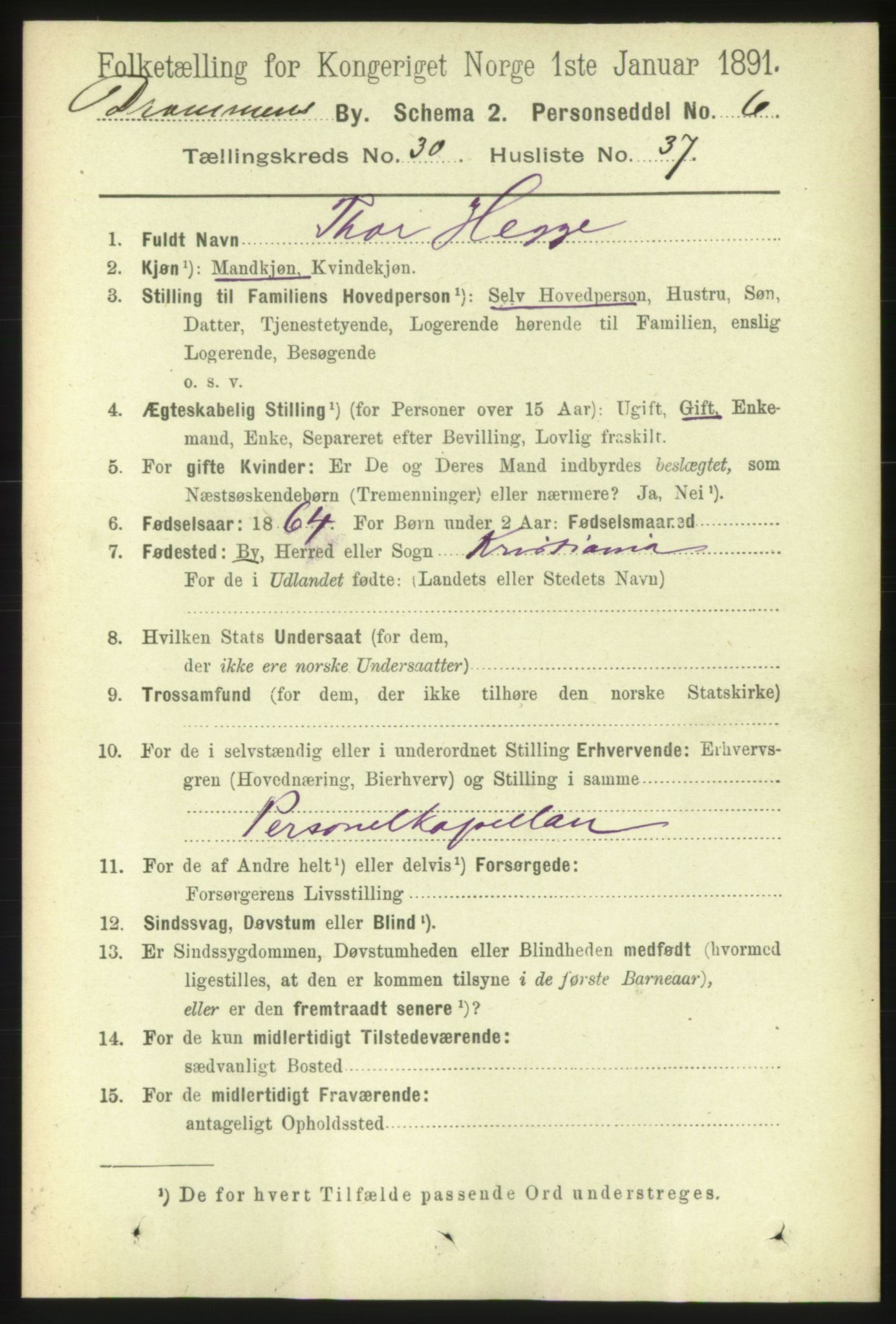 RA, 1891 census for 0602 Drammen, 1891, p. 18592