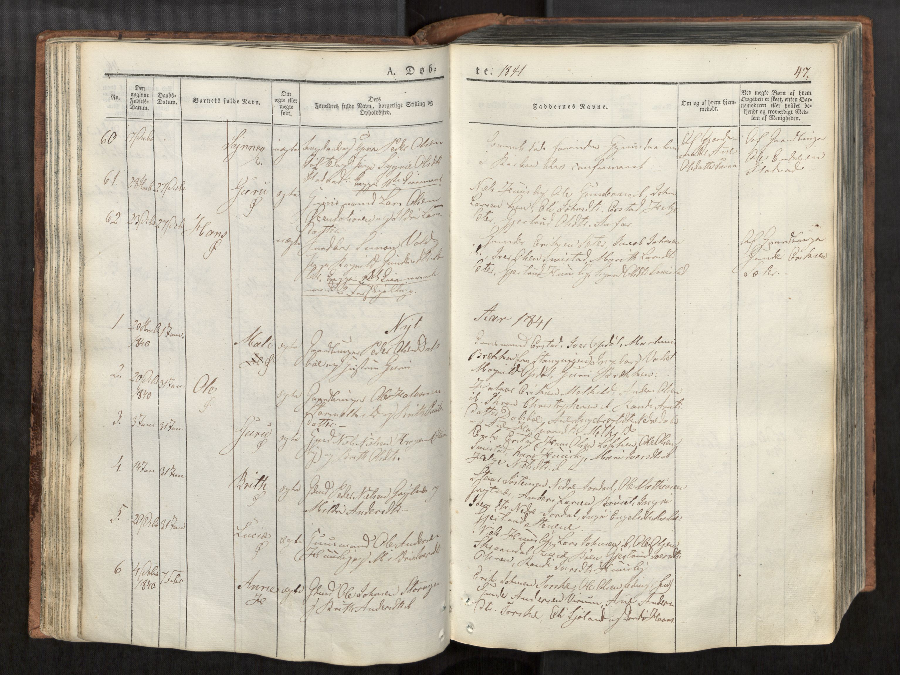 Ministerialprotokoller, klokkerbøker og fødselsregistre - Møre og Romsdal, AV/SAT-A-1454/590/L1012: Parish register (official) no. 590A04, 1832-1846, p. 47