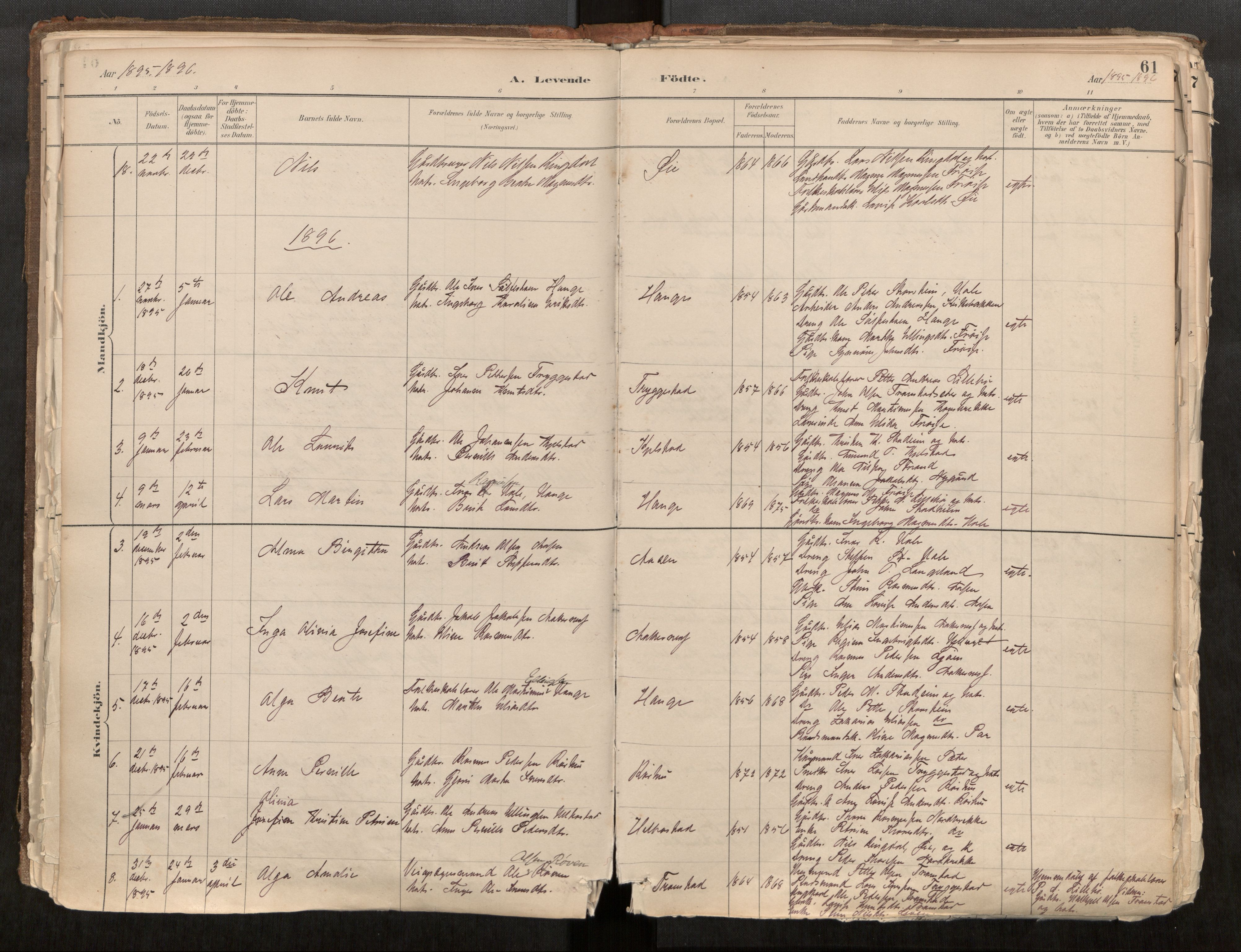 Sunnylven sokneprestkontor, AV/SAT-A-1007: Parish register (official) no. 517A08, 1882-1939, p. 61