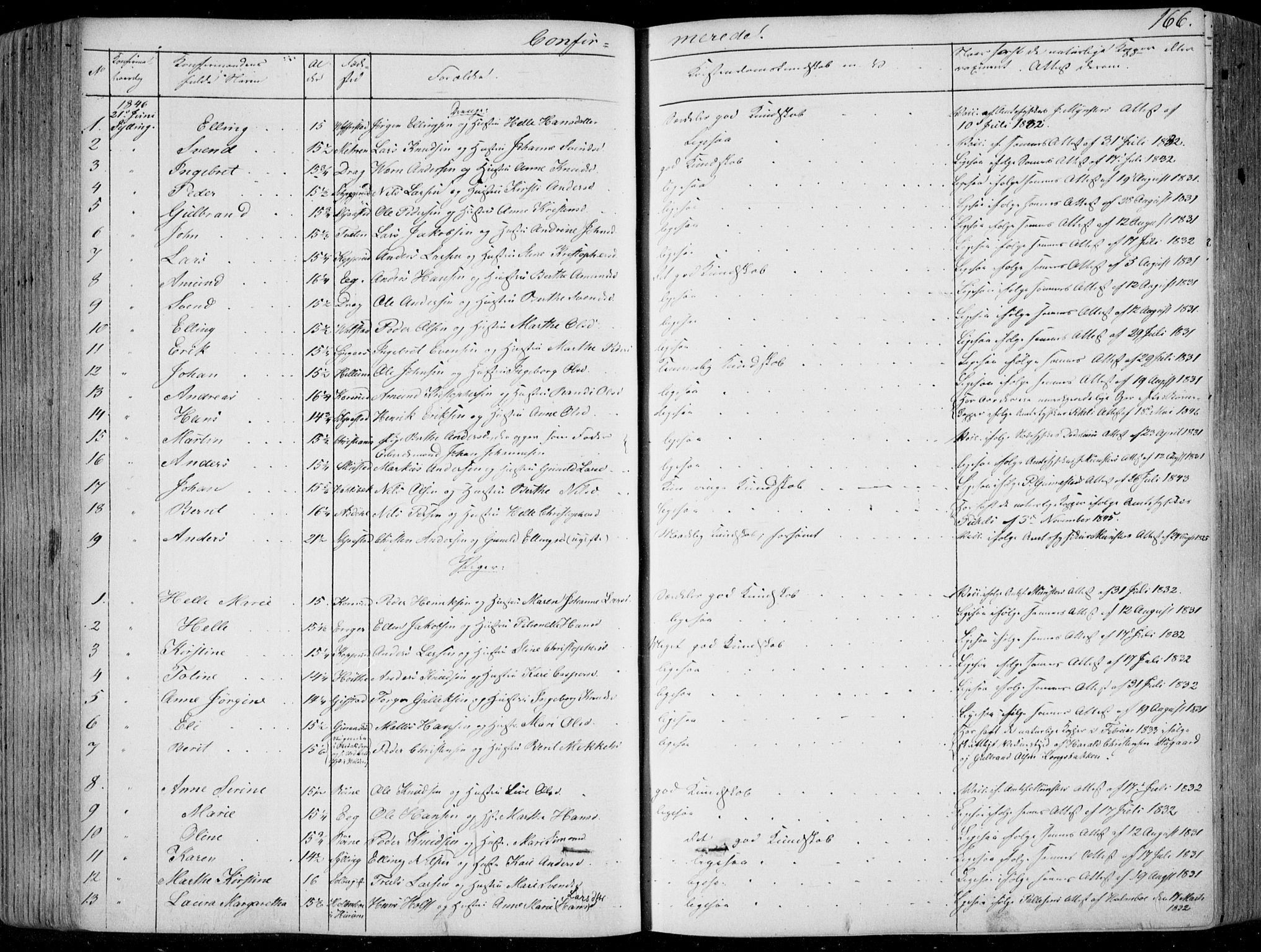 Lier kirkebøker, AV/SAKO-A-230/F/Fa/L0011: Parish register (official) no. I 11, 1843-1854, p. 166