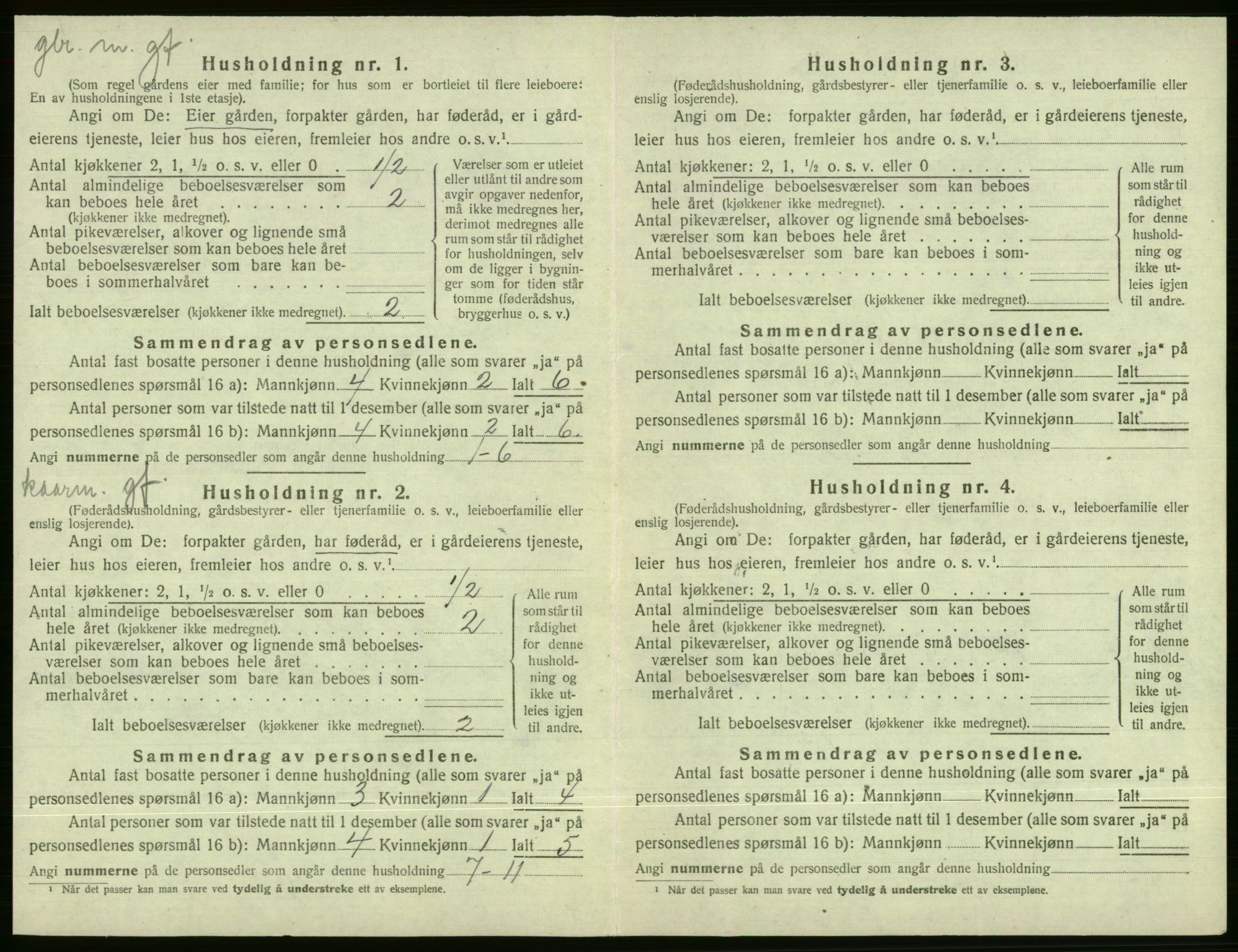 SAB, 1920 census for Evanger, 1920, p. 516