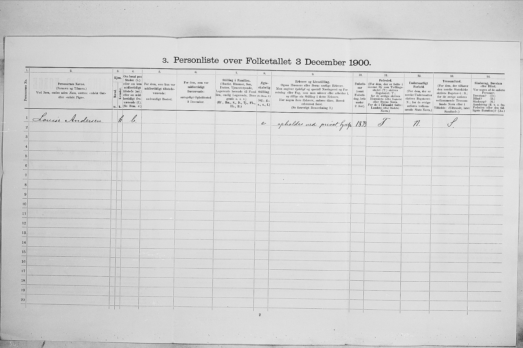 SAO, 1900 census for Kristiania, 1900, p. 59019