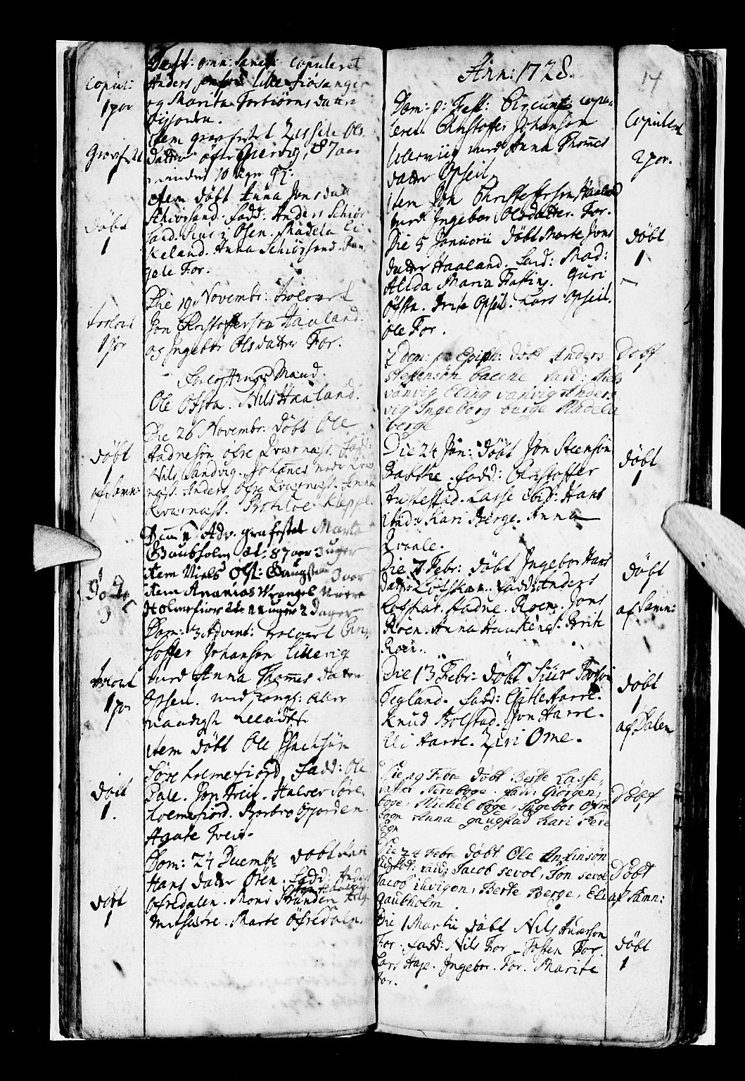 Os sokneprestembete, SAB/A-99929: Parish register (official) no. A 7, 1723-1760, p. 14