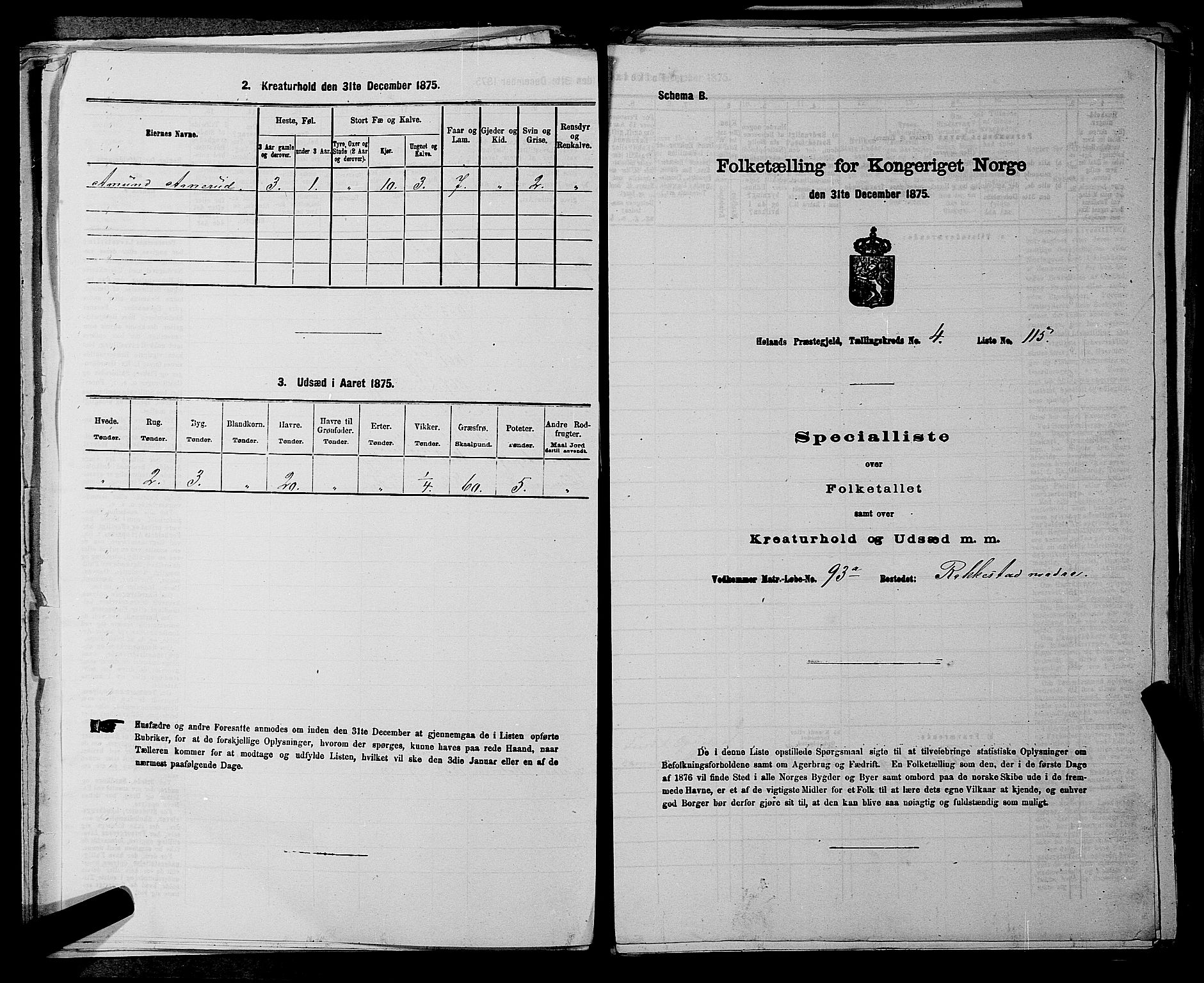 RA, 1875 census for 0221P Høland, 1875, p. 547