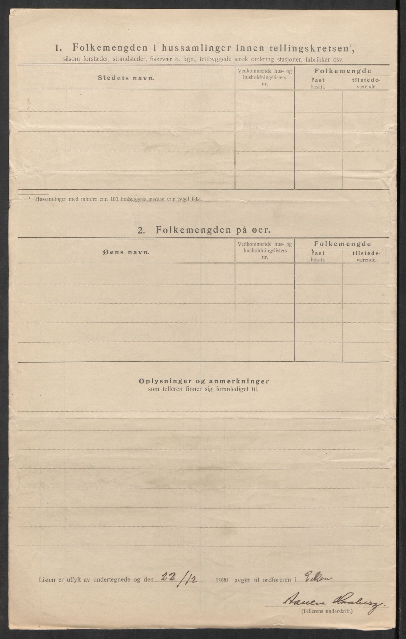 SAK, 1920 census for Eiken, 1920, p. 17