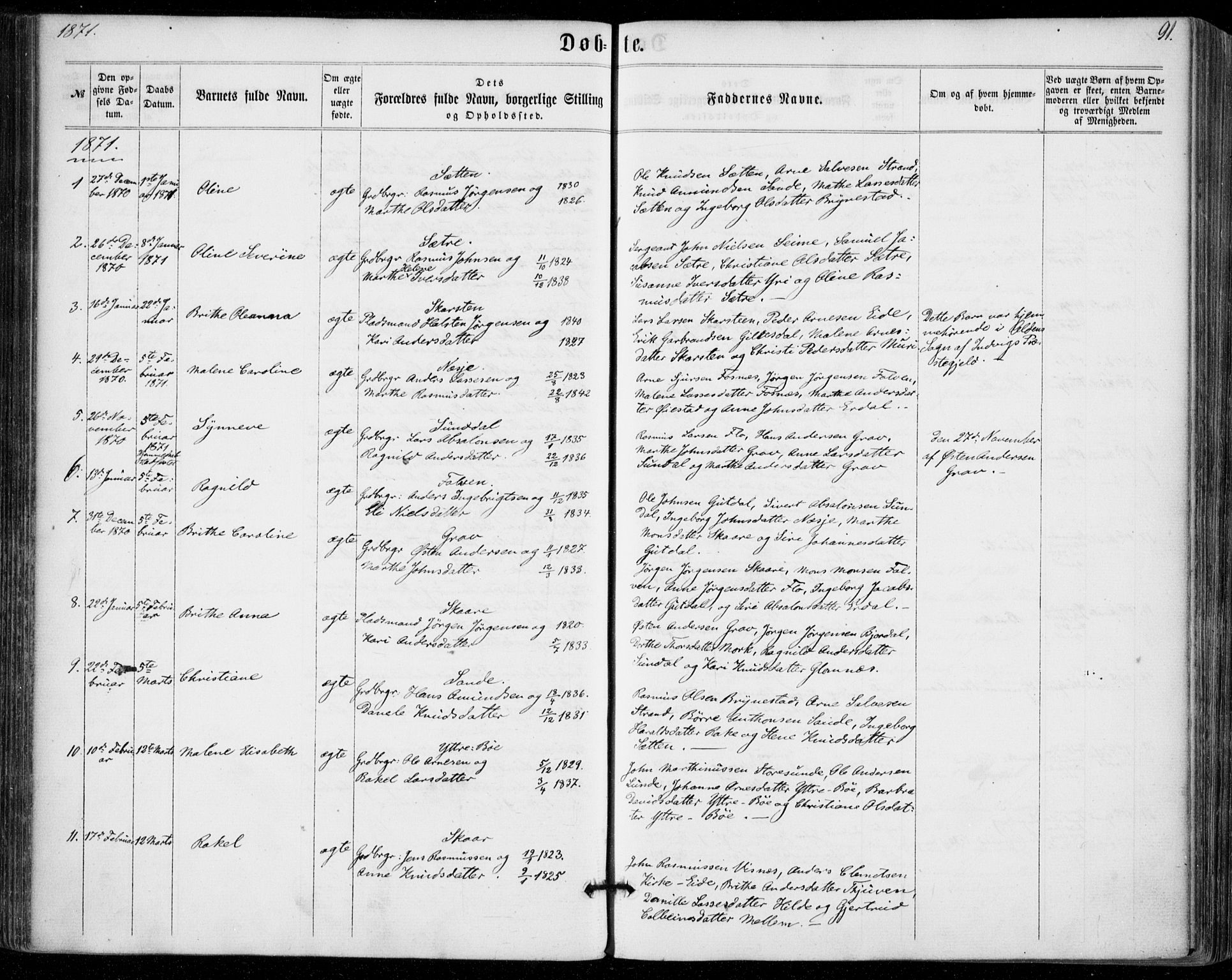 Stryn Sokneprestembete, AV/SAB-A-82501: Parish register (official) no. A 3, 1862-1877, p. 91