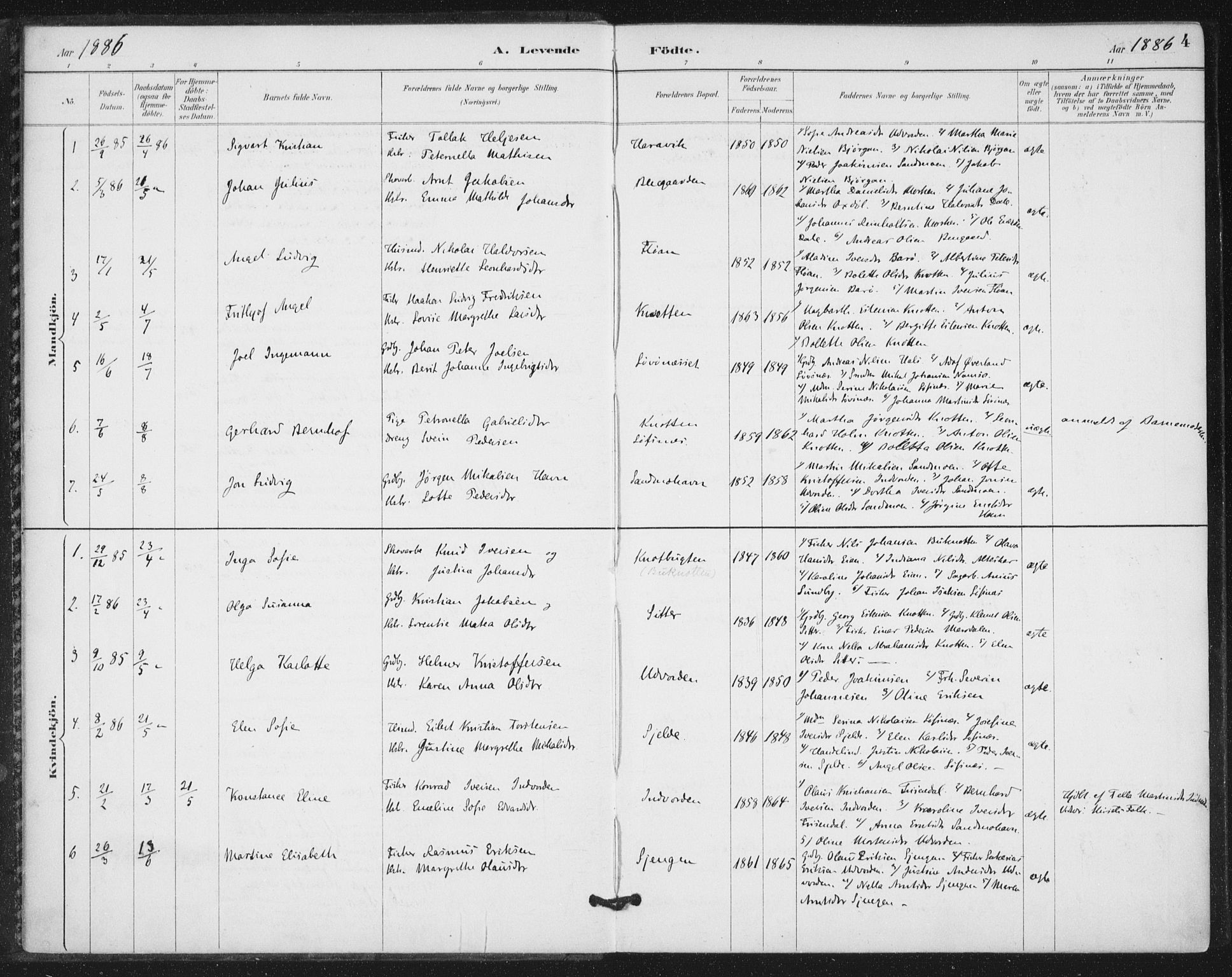 Ministerialprotokoller, klokkerbøker og fødselsregistre - Nord-Trøndelag, SAT/A-1458/772/L0603: Parish register (official) no. 772A01, 1885-1912, p. 4