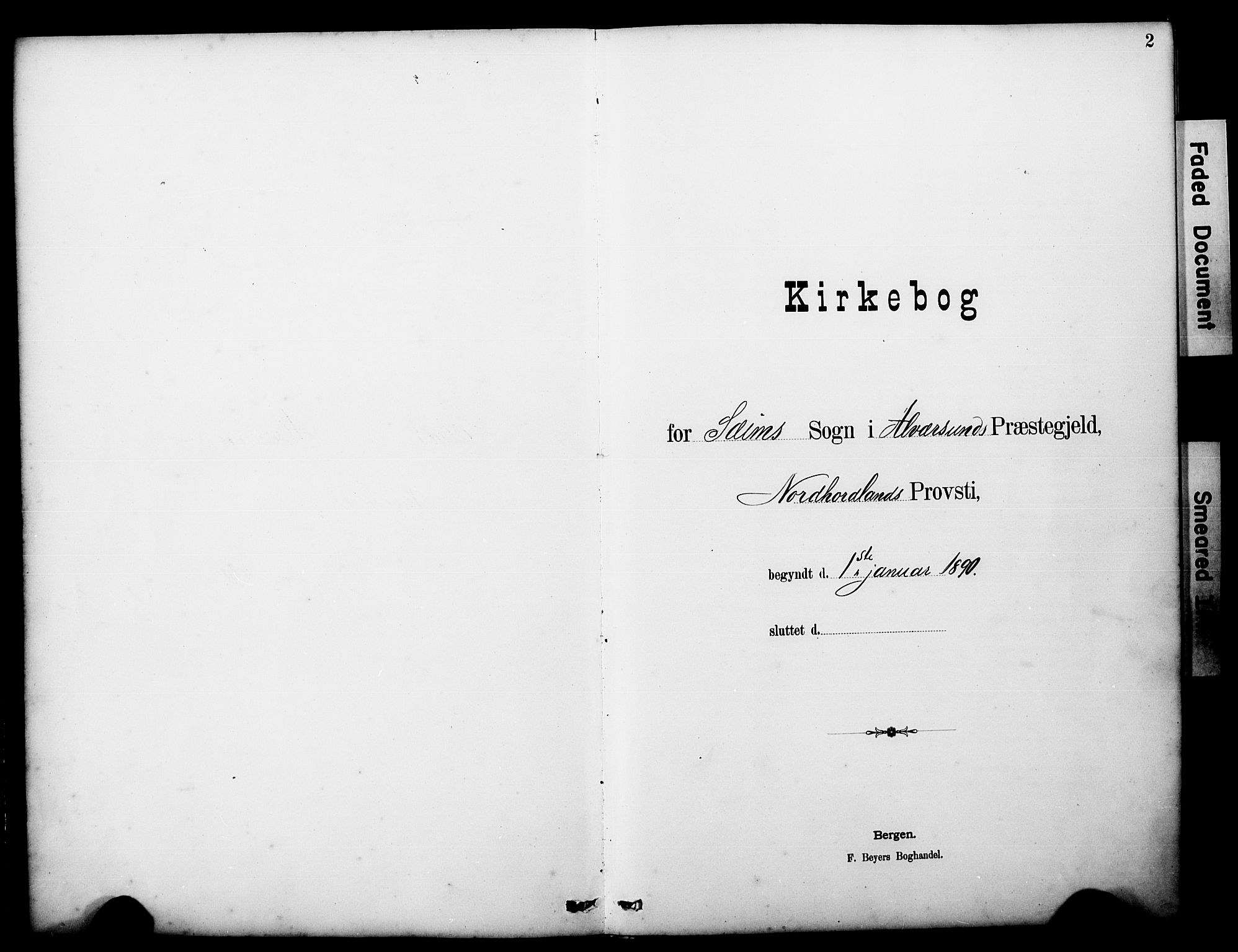 Alversund Sokneprestembete, SAB/A-73901/H/Ha/Hab: Parish register (copy) no. D 3, 1890-1908, p. 2